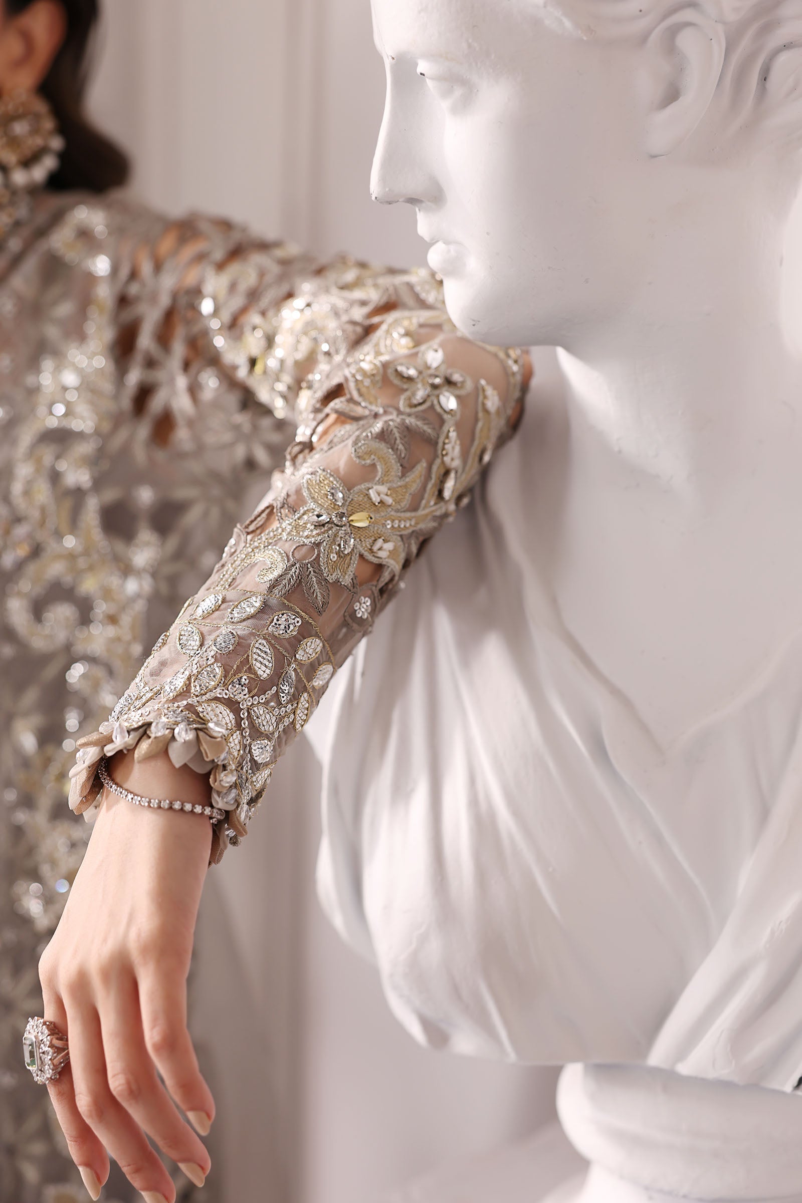 3 Piece Unstitched Embroidered Organza Suit | BD-3006