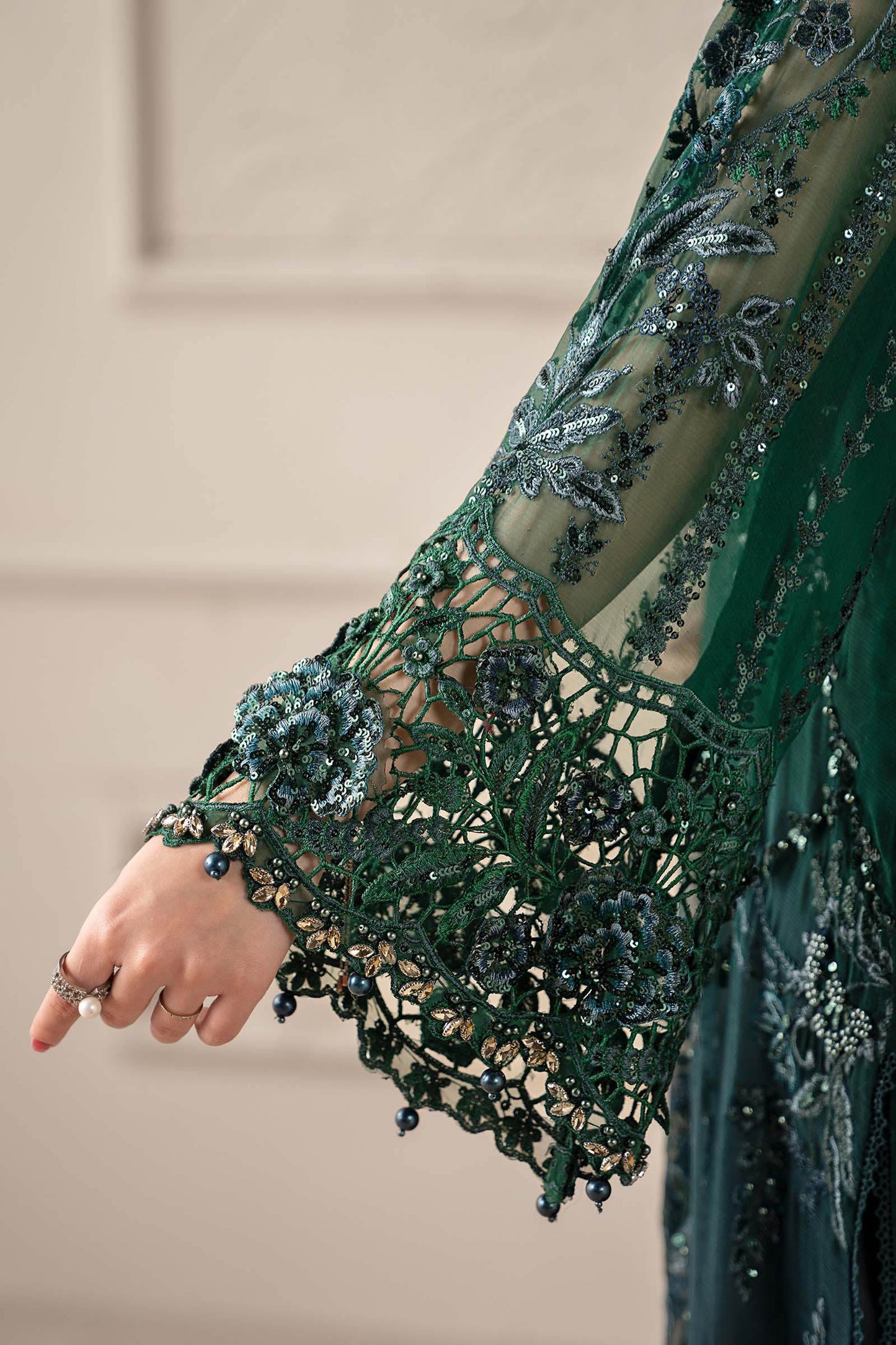 3 Piece Embroidered Chiffon Suit | MCS-25-106