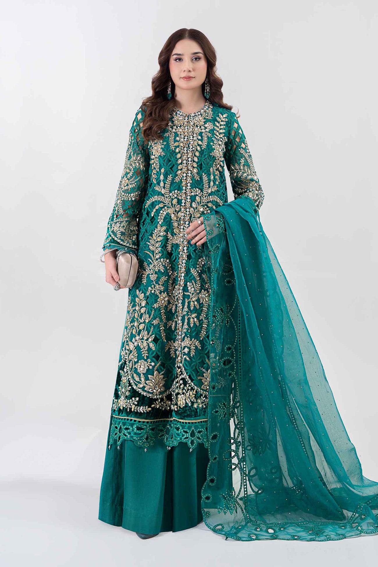 3 Piece Embroidered Organza Suit | BDS-2806