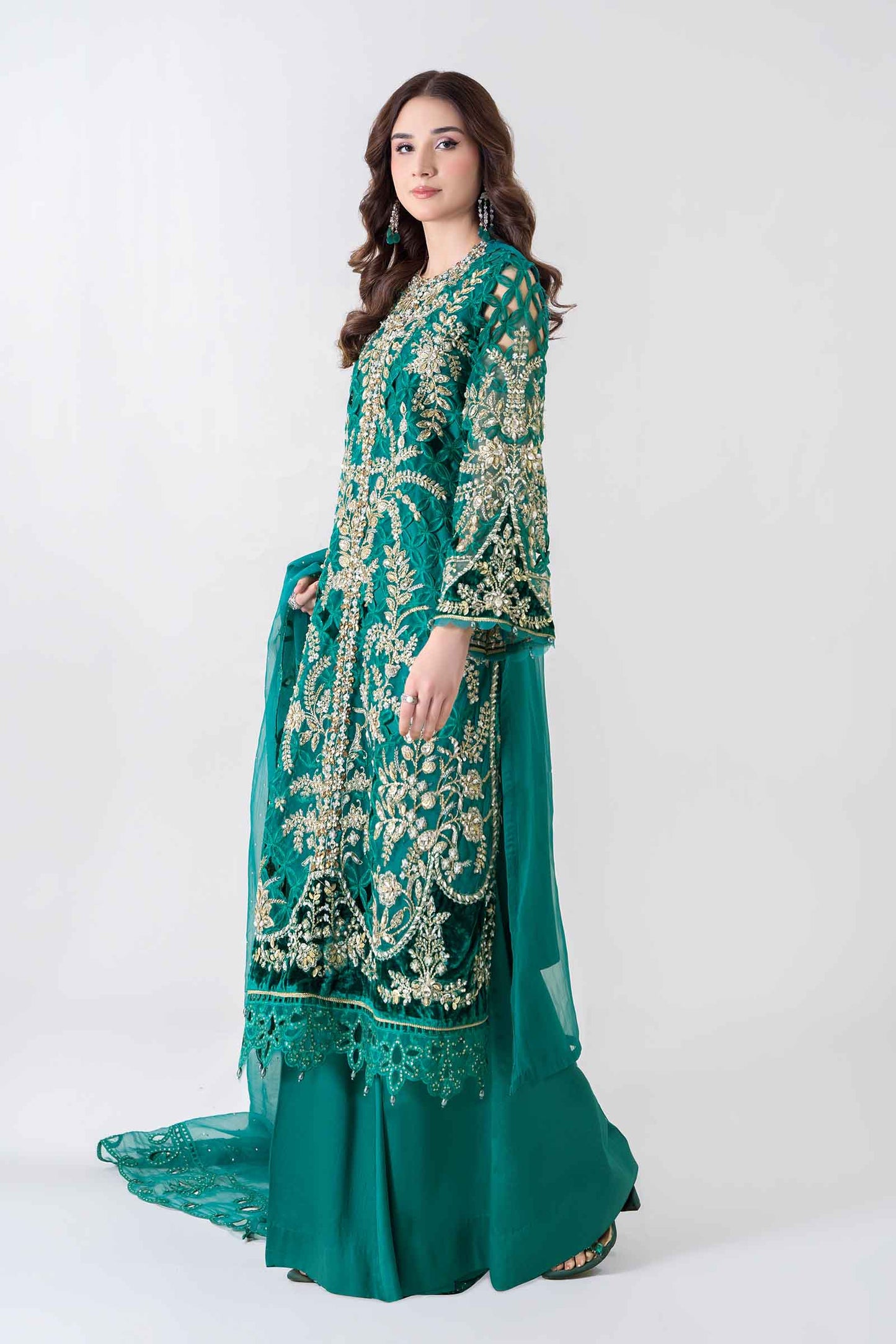 3 Piece Embroidered Organza Suit | BDS-2806
