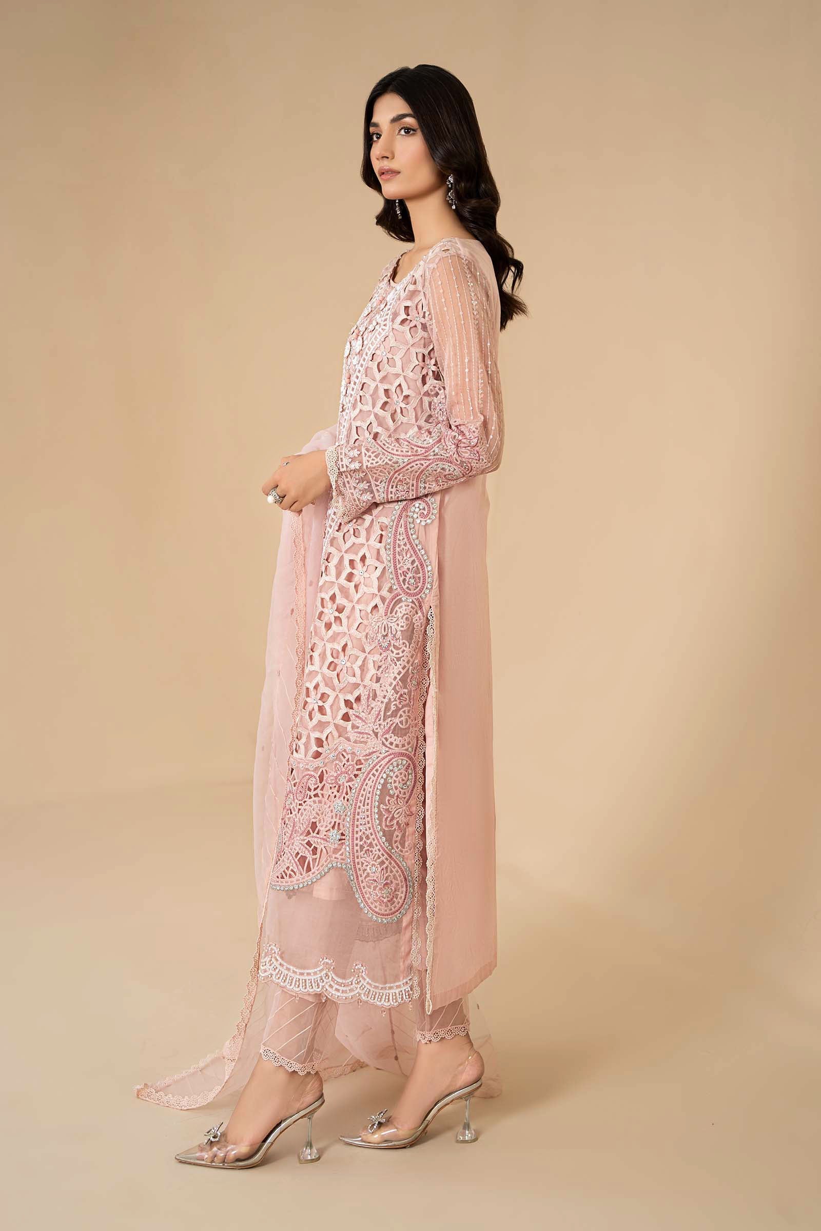 3 Piece Embroidered Organza Suit | ELS-24-06
