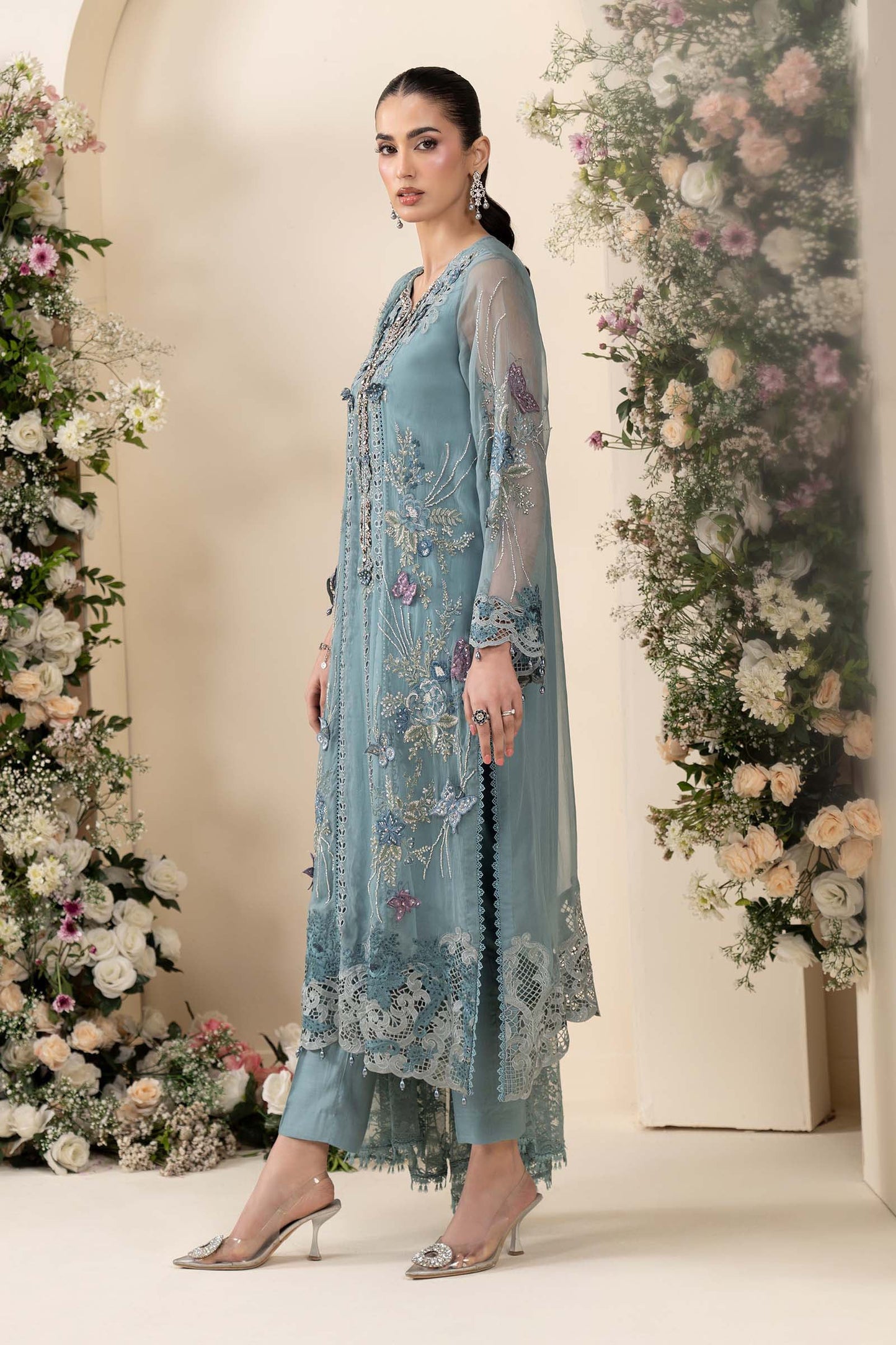 3 Piece Embroidered Chiffon Suit