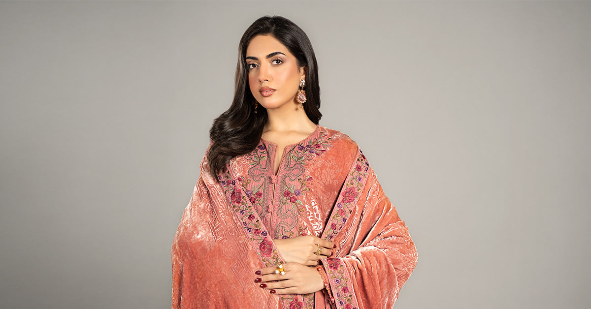 3 Piece Embroidered Palachi Suit | DLS-1206