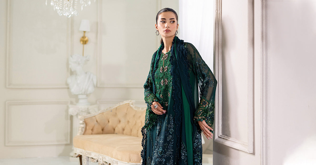 3 Piece Unstitched Embroidered Chiffon Suit | MPC-25-106