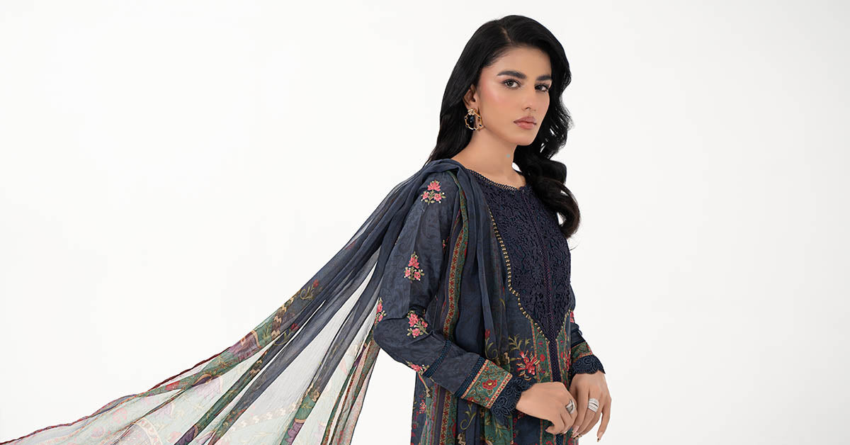 3 Piece Printed Lawn Suit | MPS-2206-B