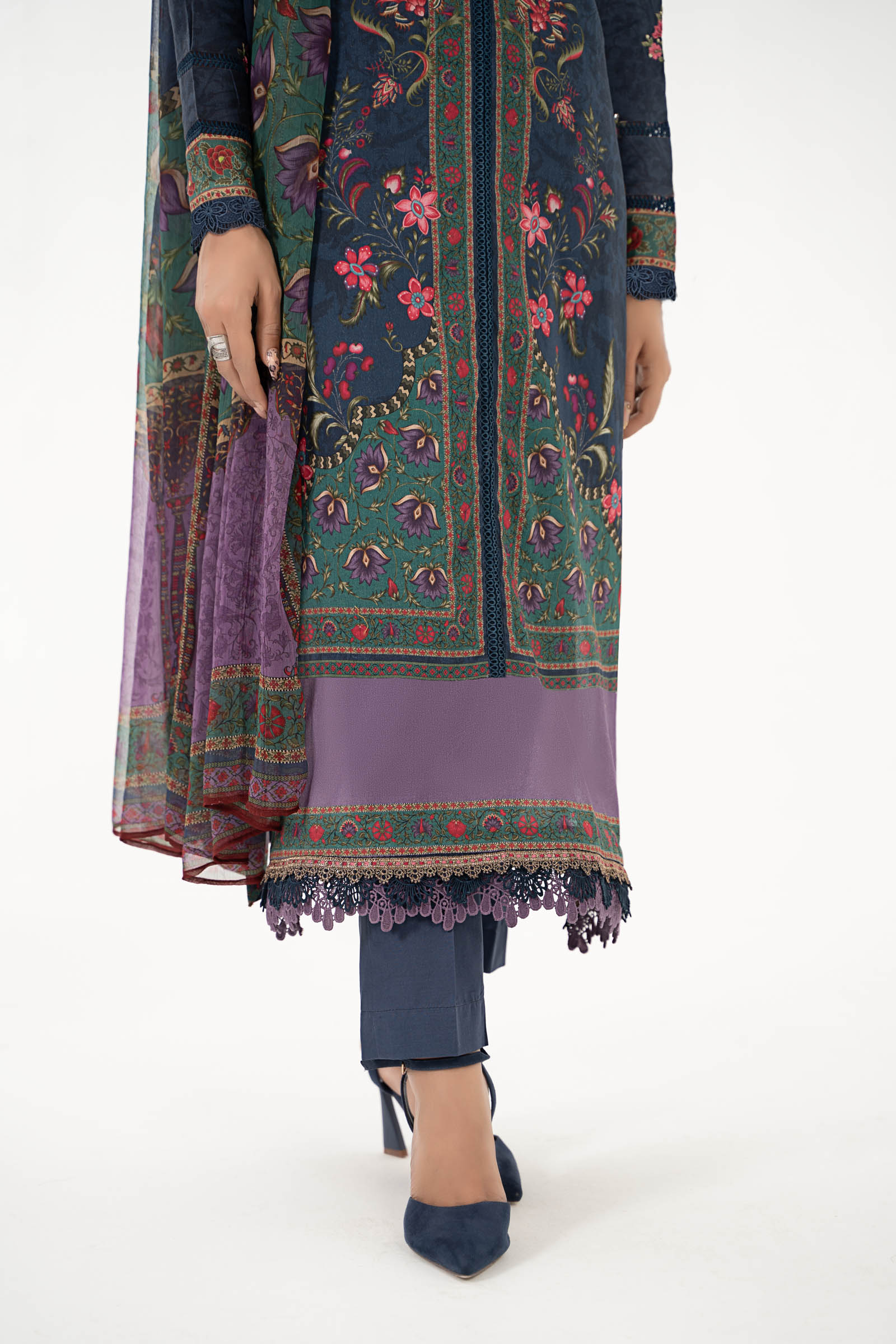 3 Piece Printed Lawn Suit | MPS-2206-B