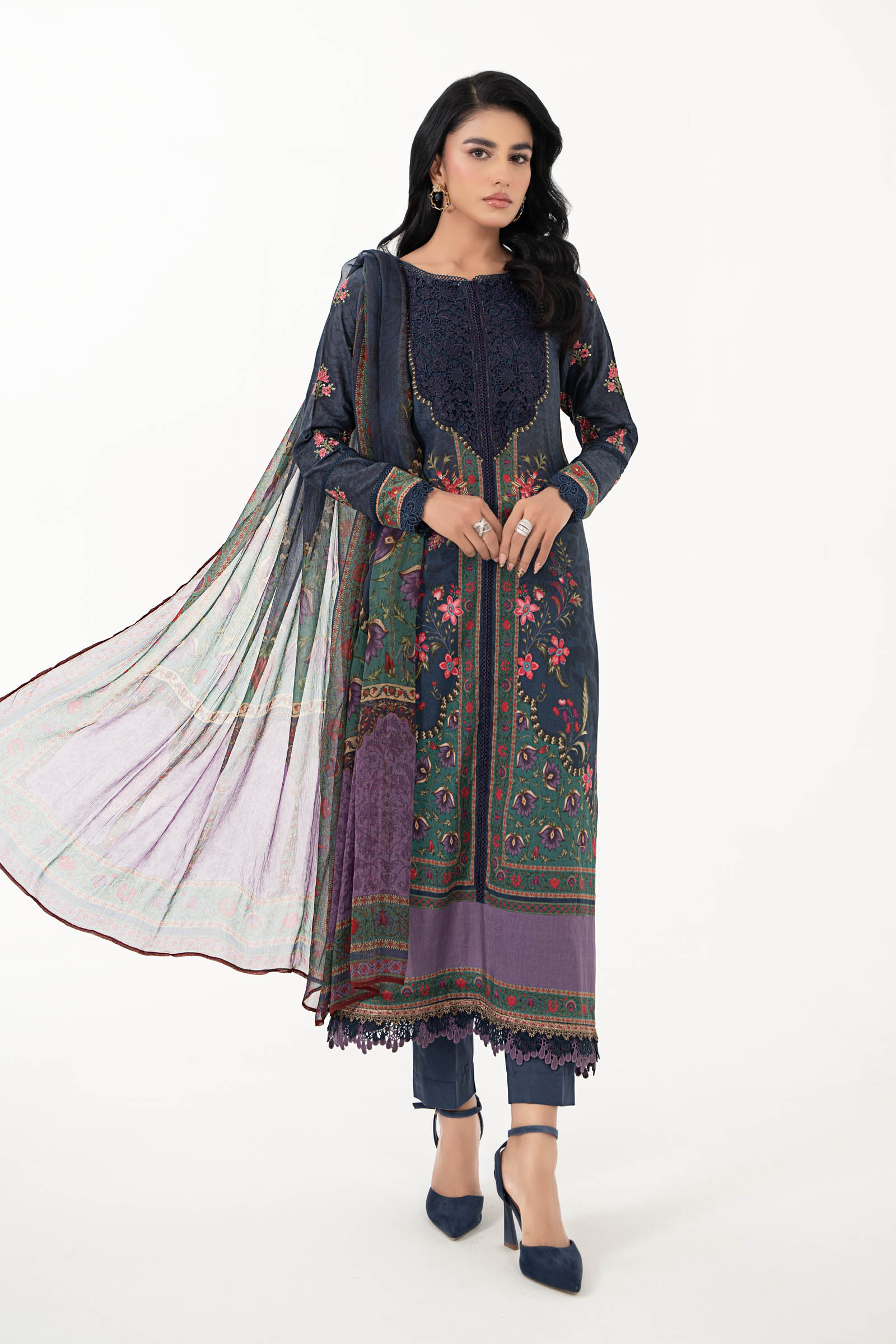 3 Piece Printed Lawn Suit | MPS-2206-B