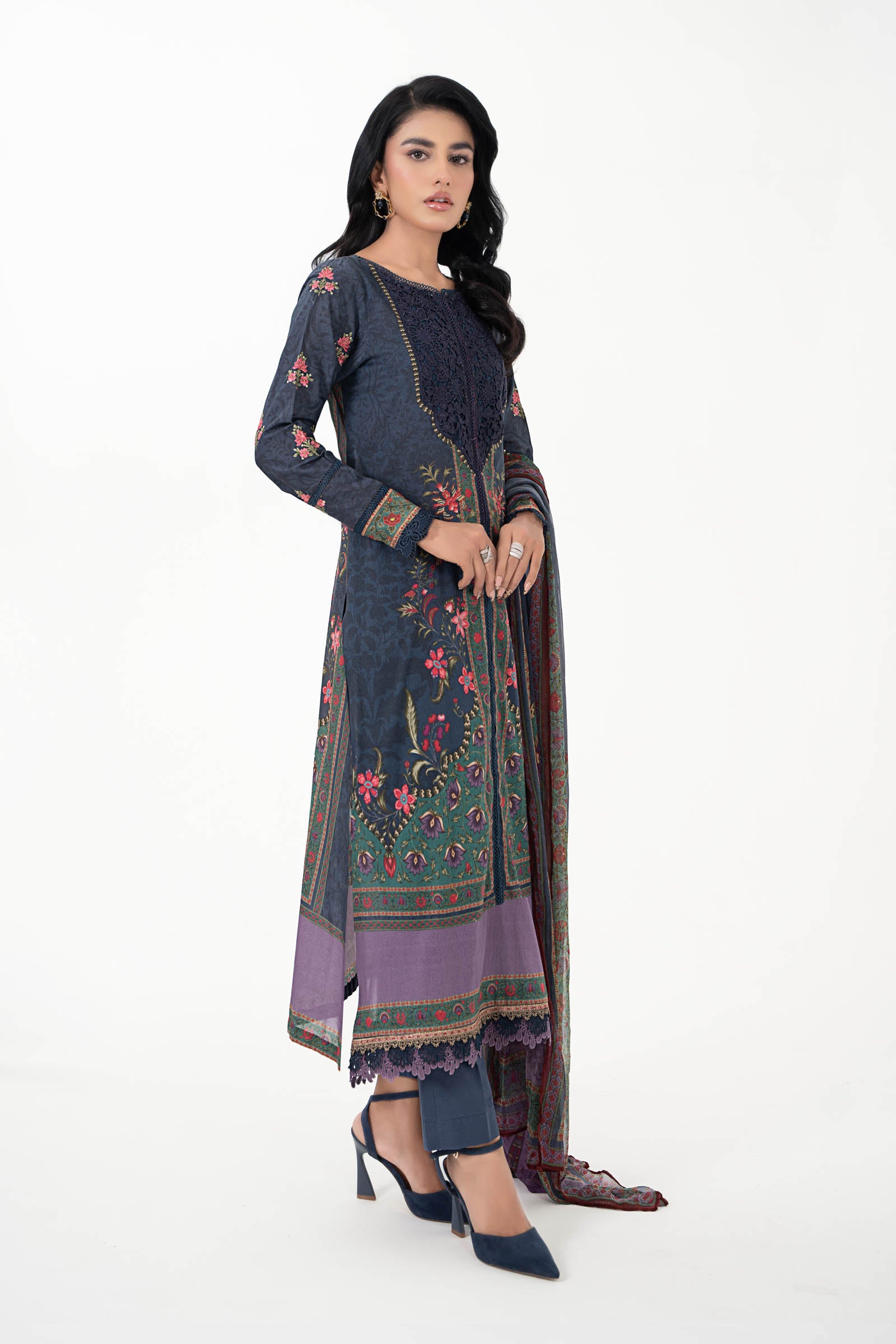 3 Piece Printed Lawn Suit | MPS-2206-B