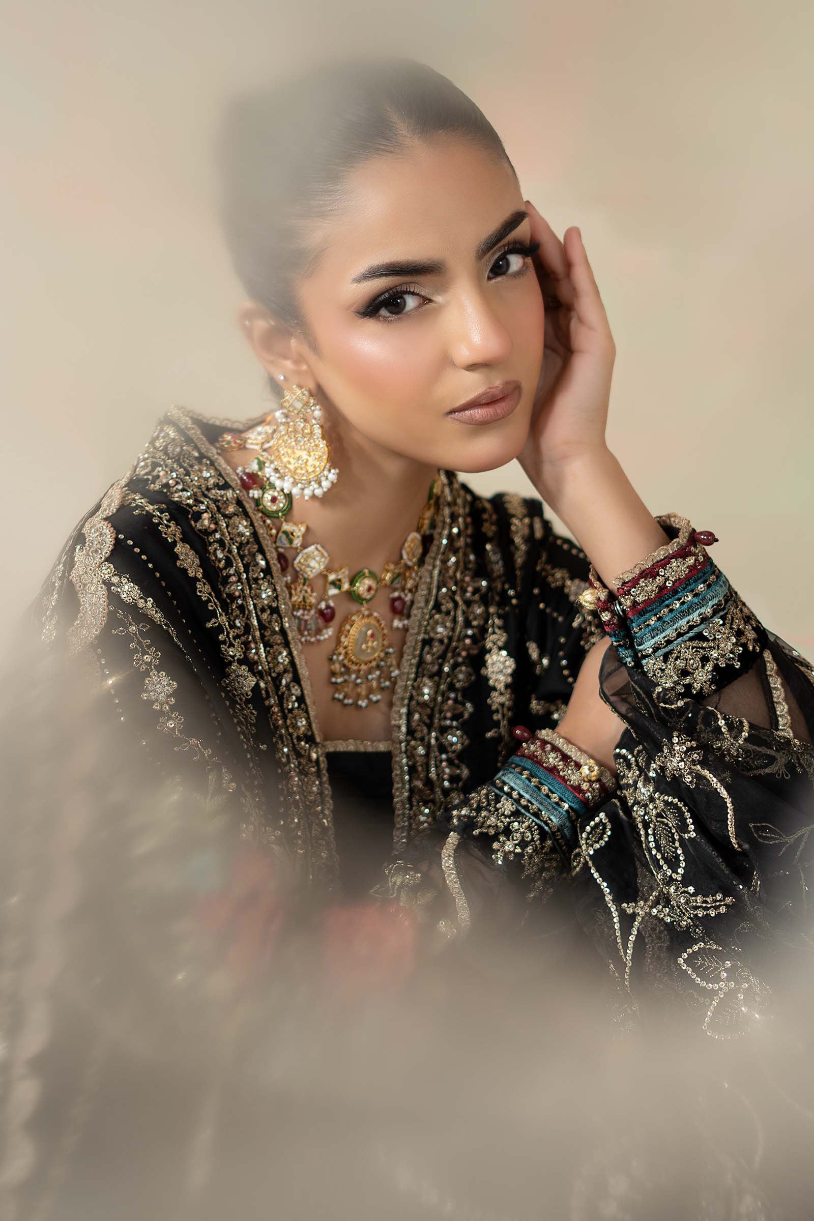 3 Piece Embroidered Cotton Satin Suit | CSS-806