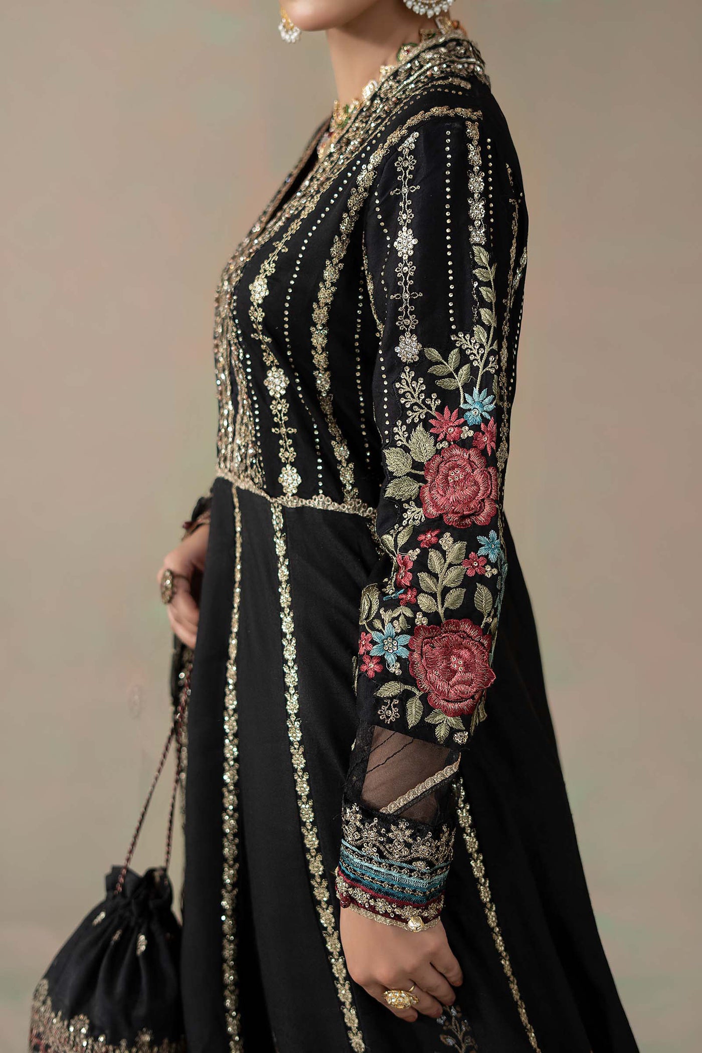 3 Piece Embroidered Cotton Satin Suit | CSS-806