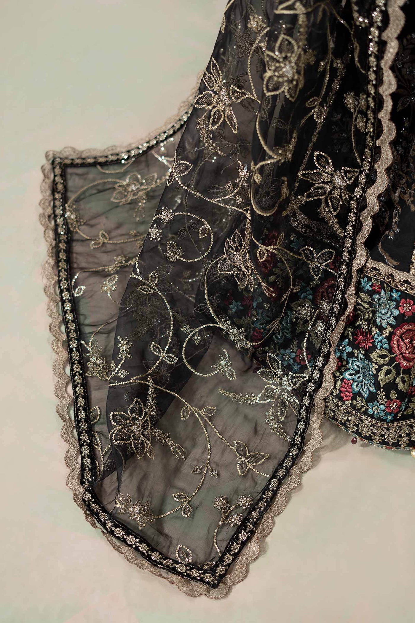 3 Piece Embroidered Cotton Satin Suit | CSS-806