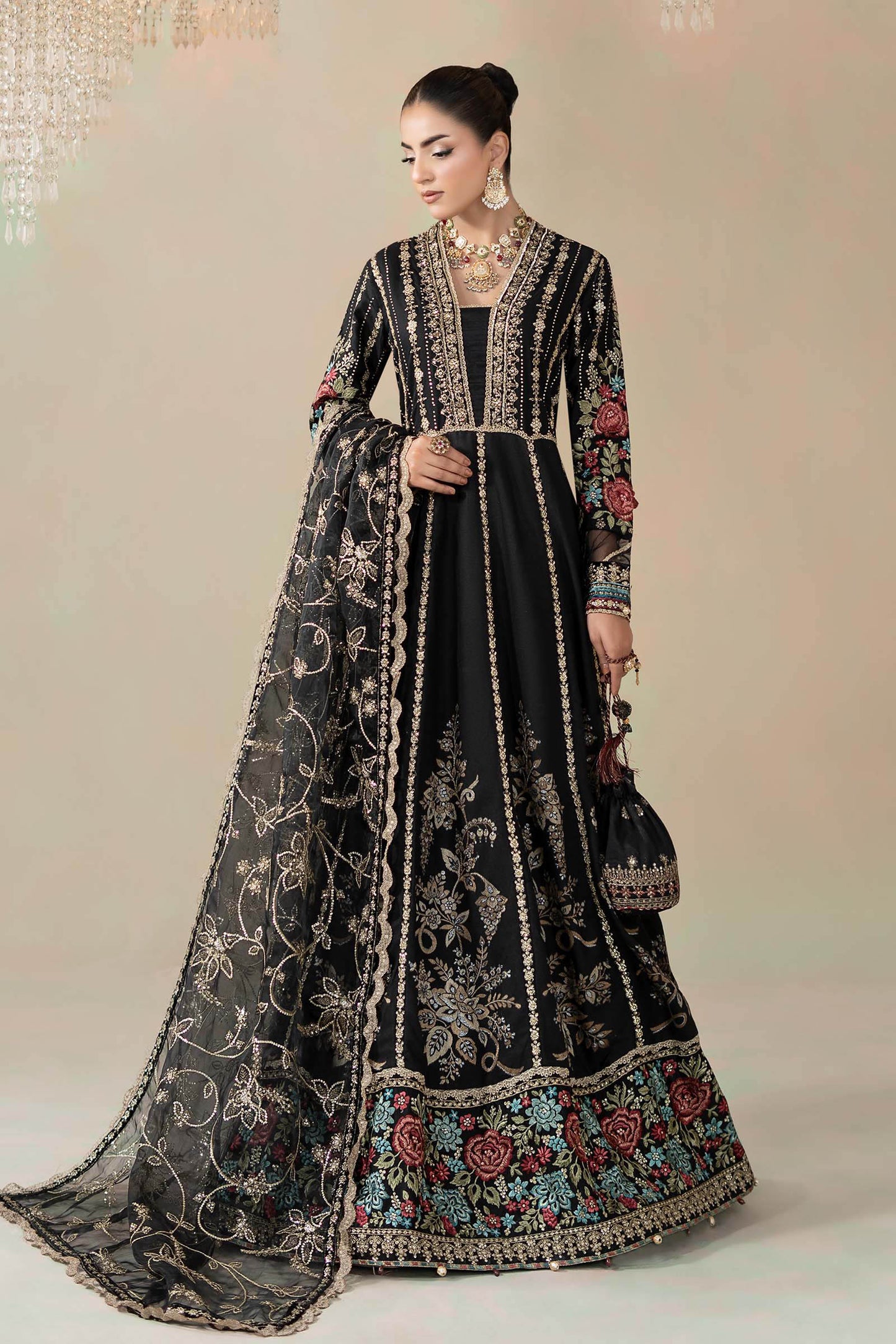 3 Piece Embroidered Cotton Satin Suit | CSS-806