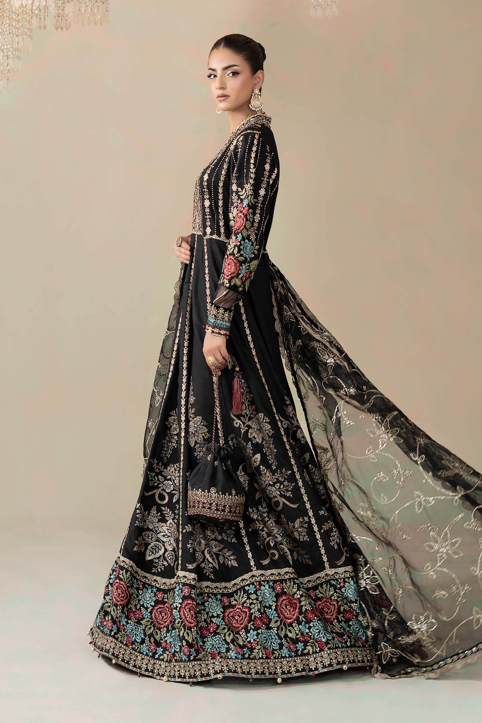 3 Piece Embroidered Cotton Satin Suit | CSS-806