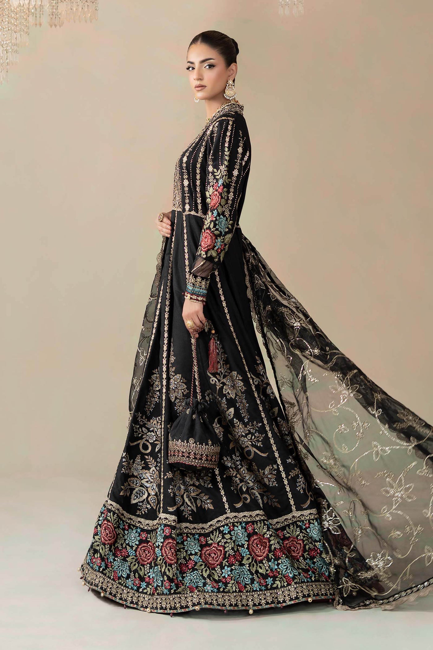 3 Piece Embroidered Cotton Satin Suit | CSS-806