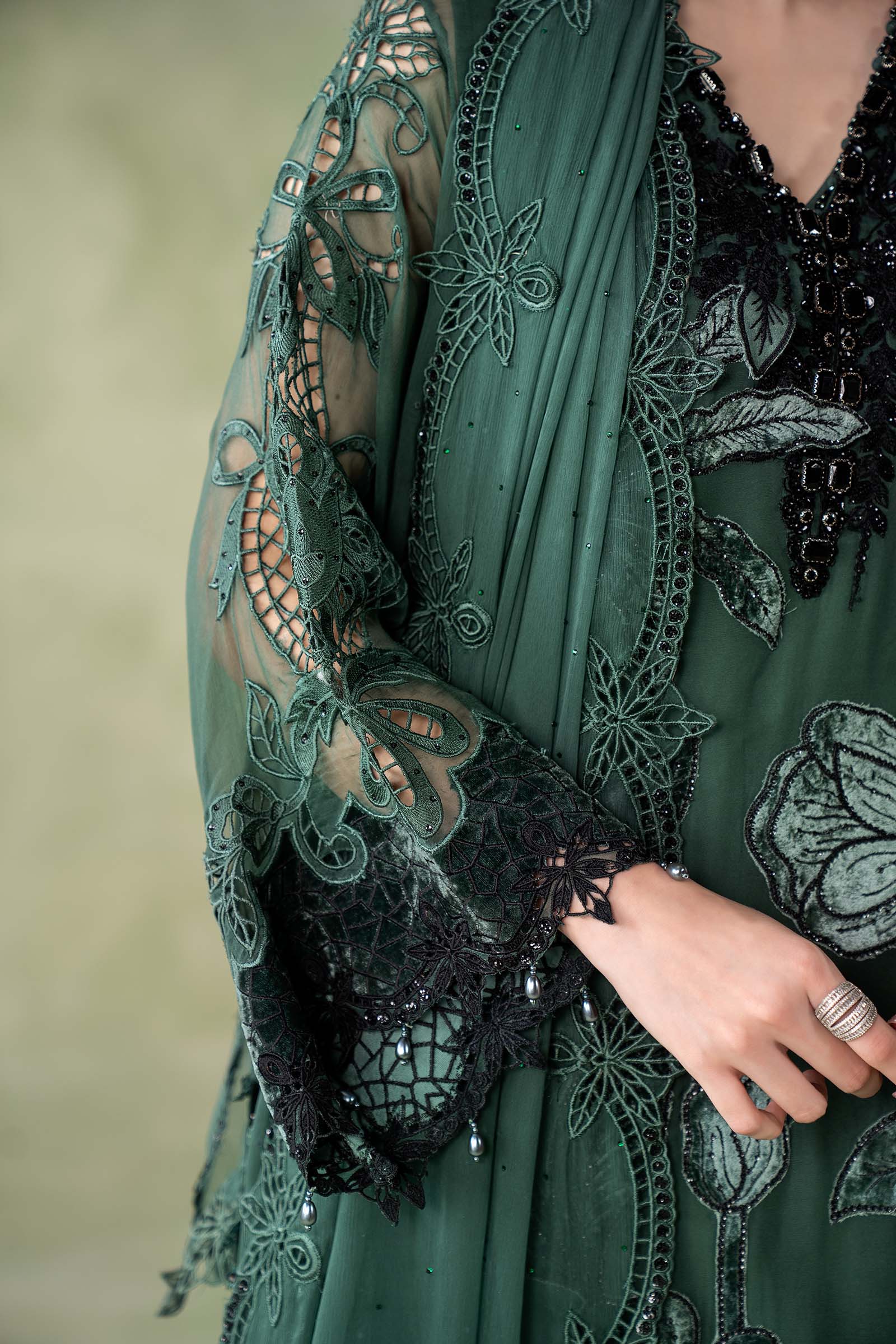 3 Piece Embroidered Chiffon Suit