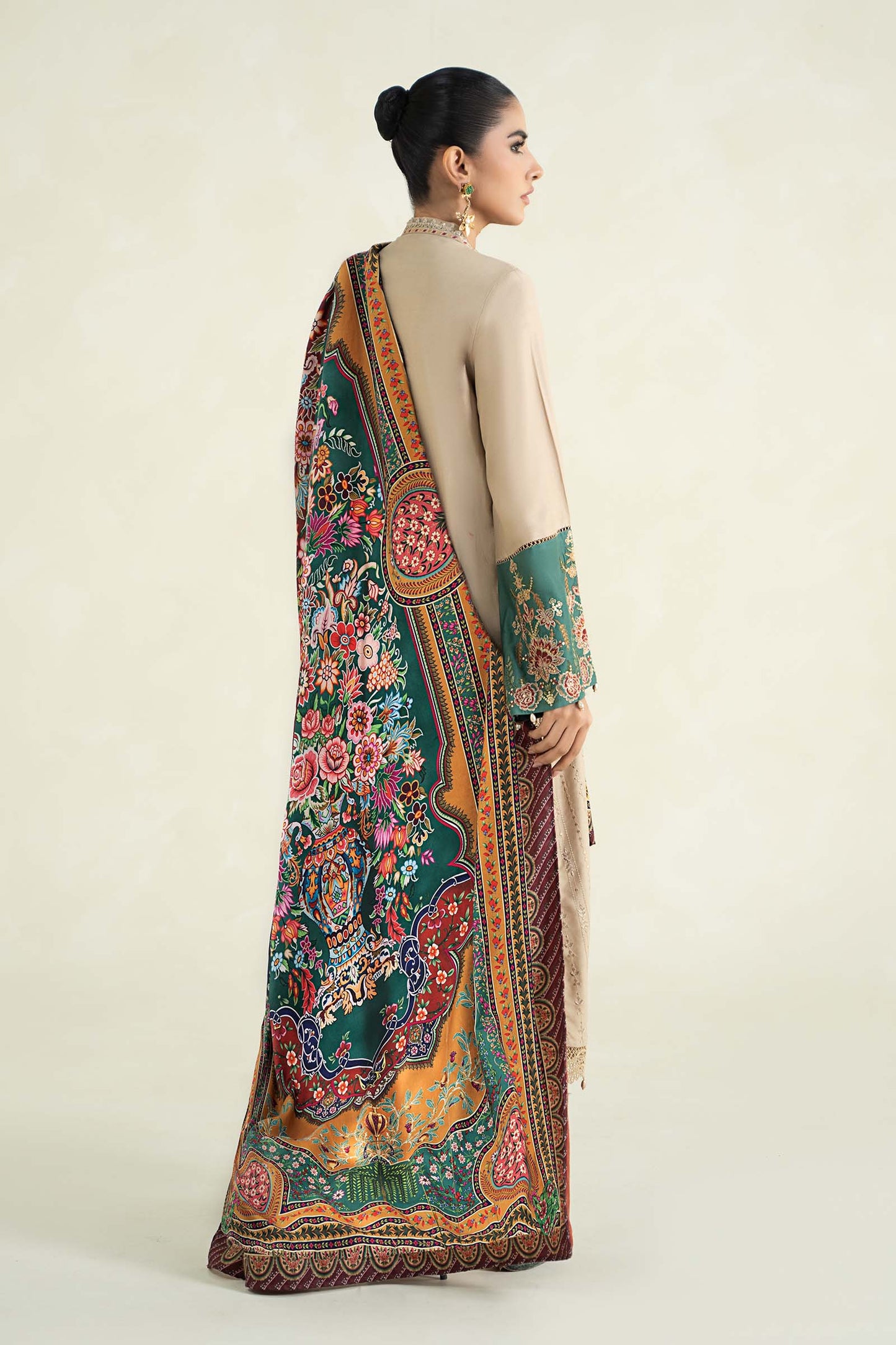 3 Piece Printed Linen Suit | MPS-2407-A