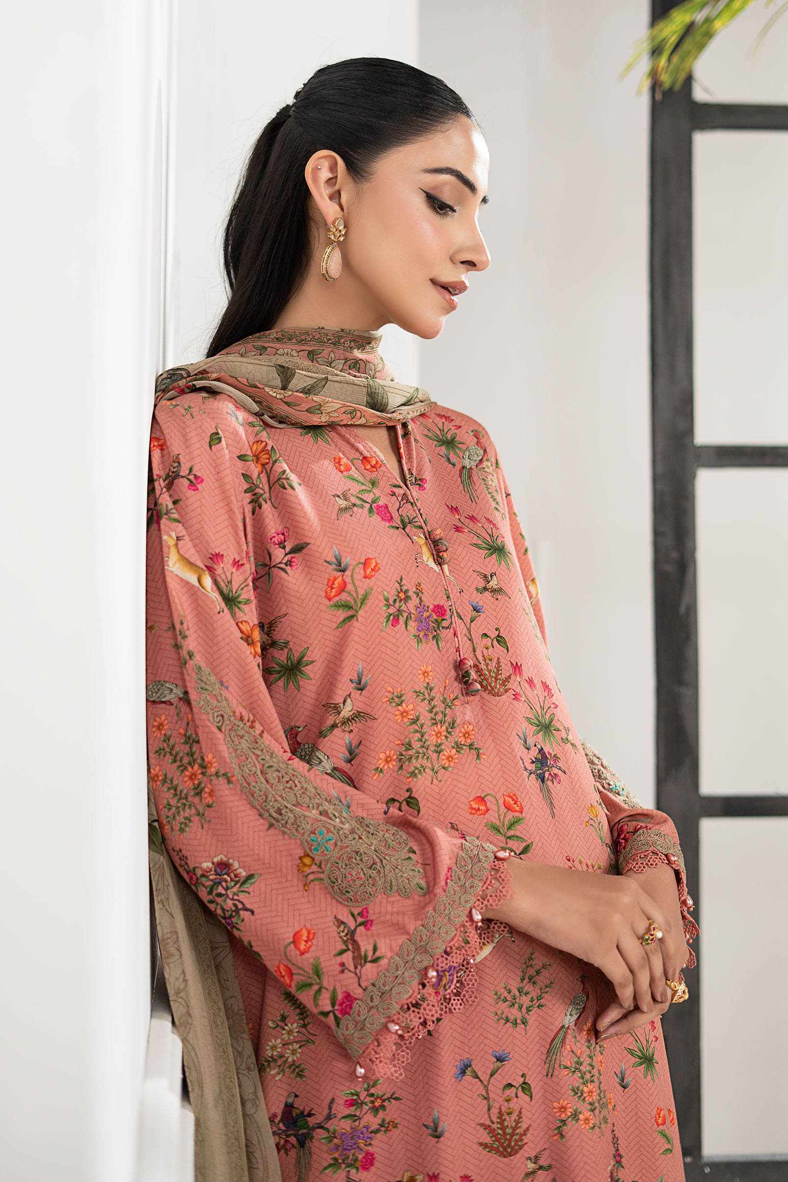 3 Piece Embroidered Linen Suit