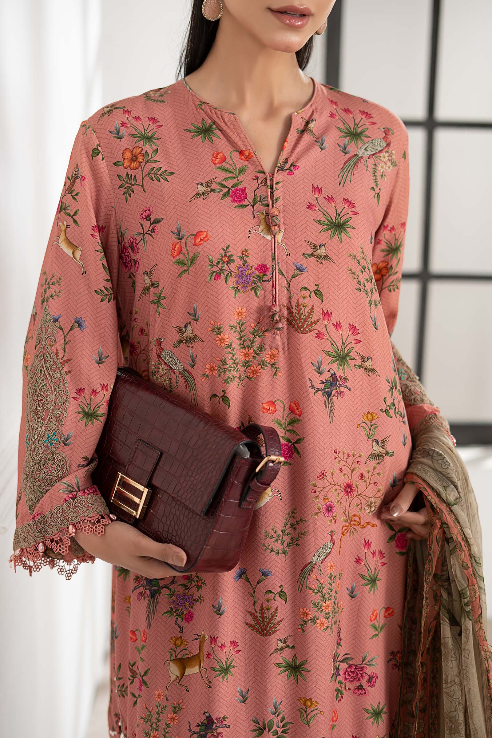 3 Piece Embroidered Linen Suit