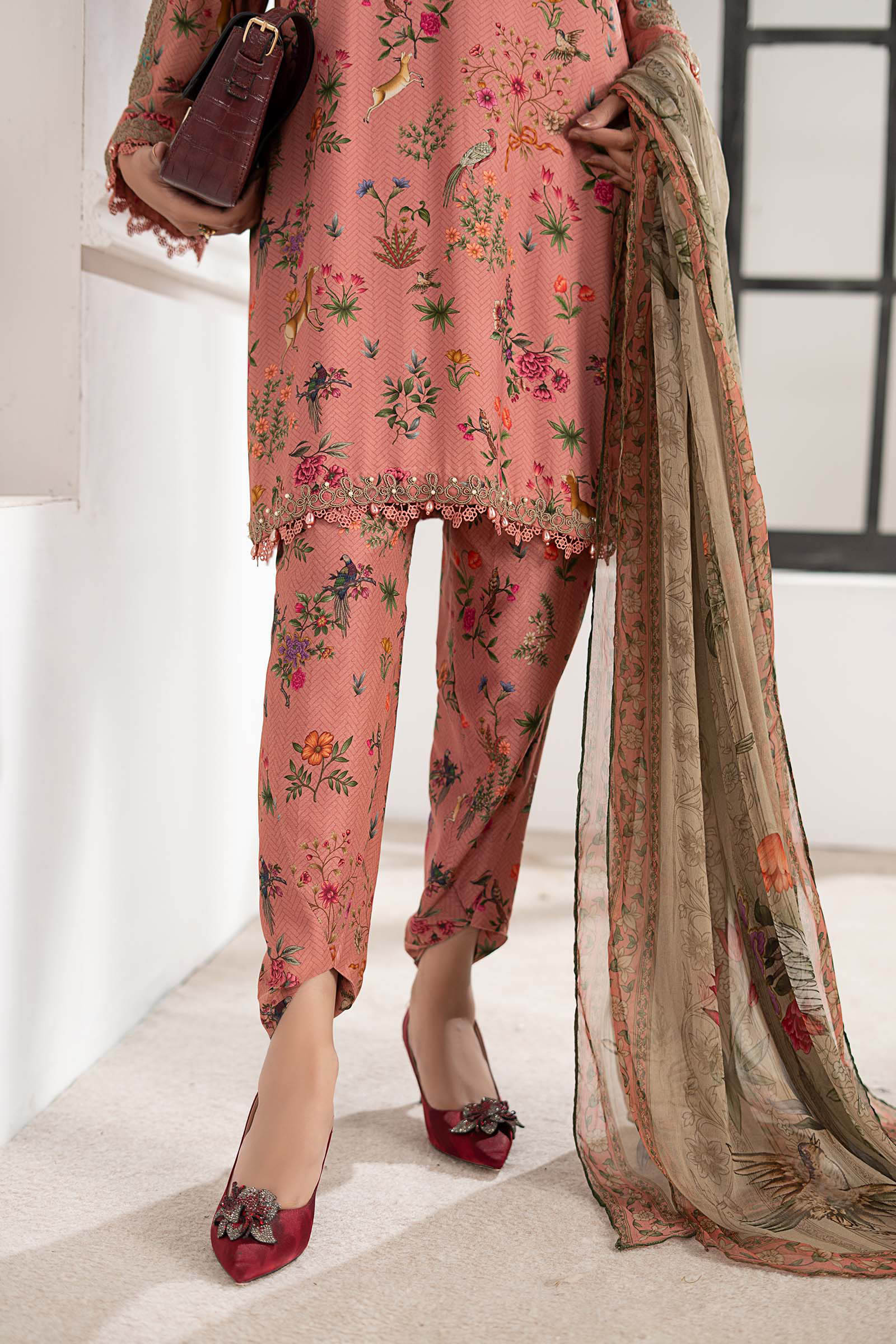 3 Piece Embroidered Linen Suit