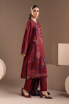3 Piece Embroidered Twill Linen Suit