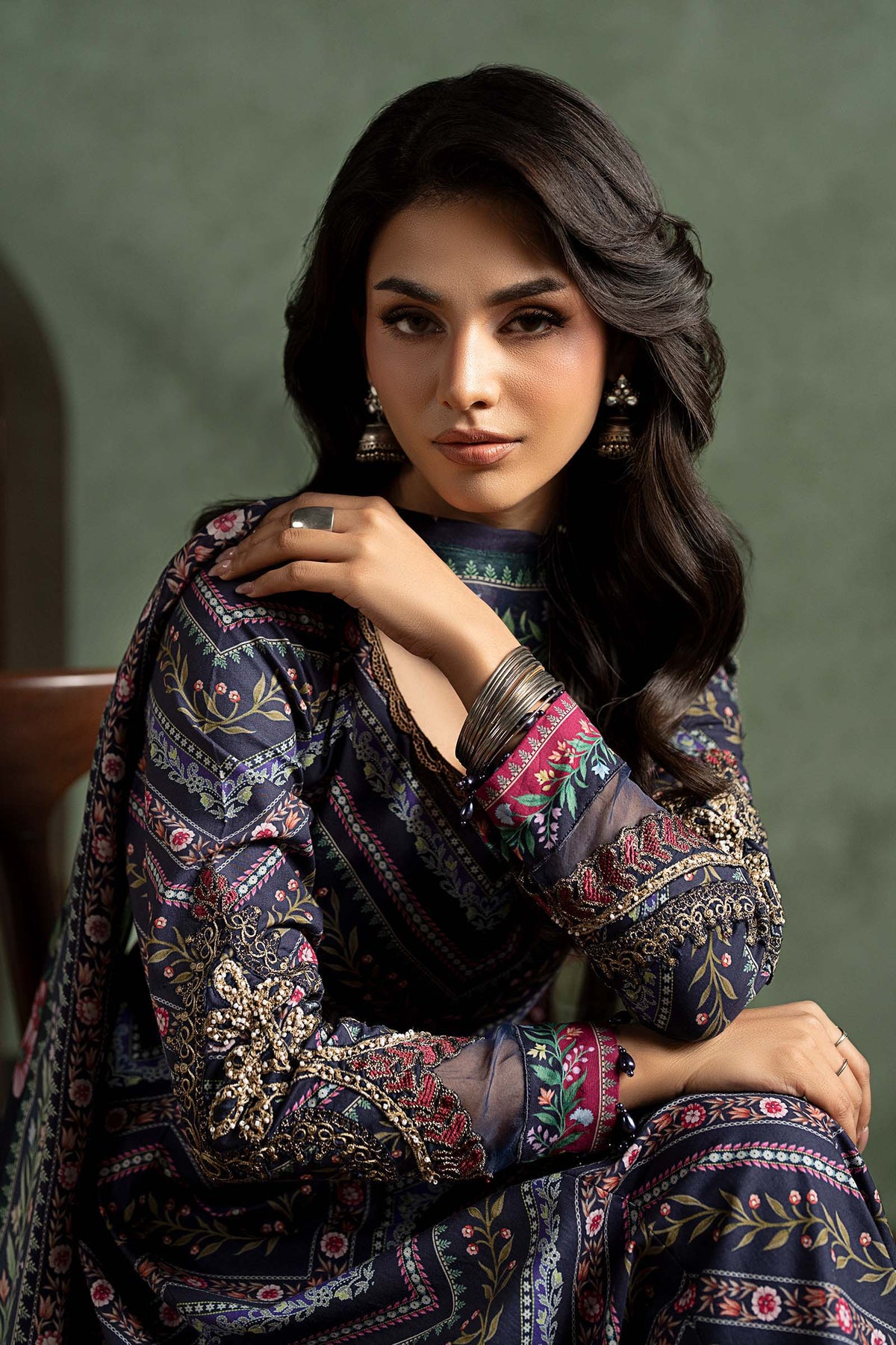 3 Piece Embroidered Cambric Suit