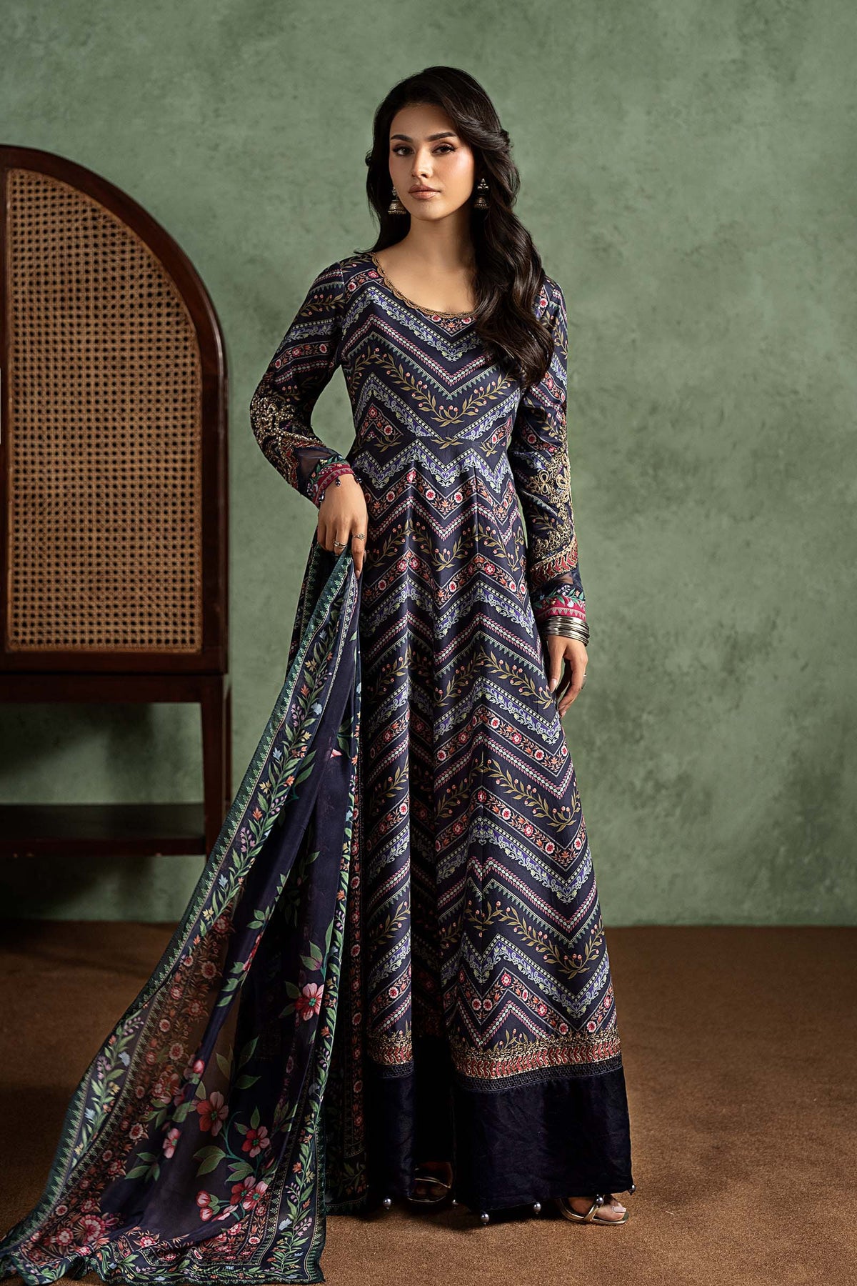 3 Piece Embroidered Cambric Suit