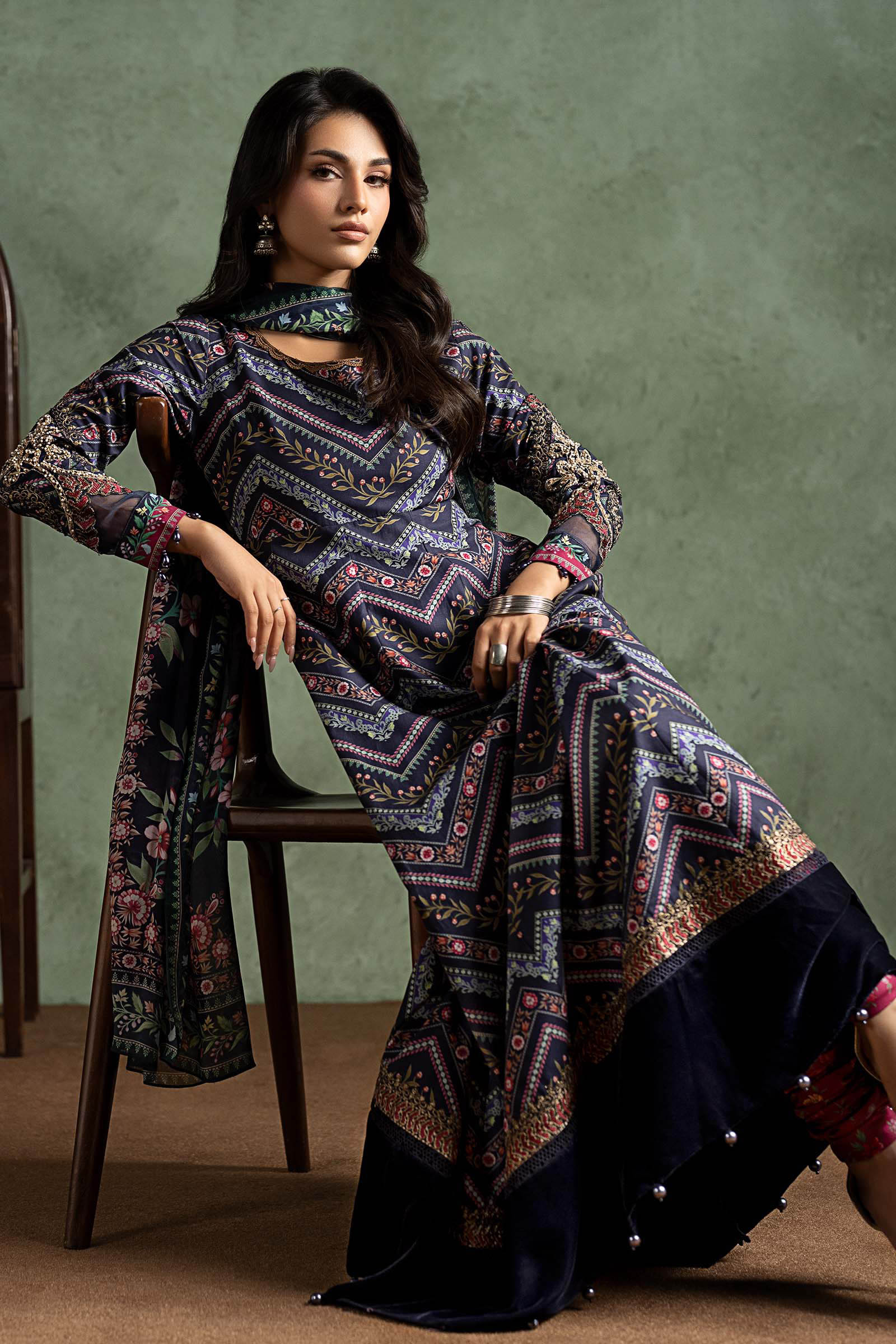 3 Piece Embroidered Cambric Suit