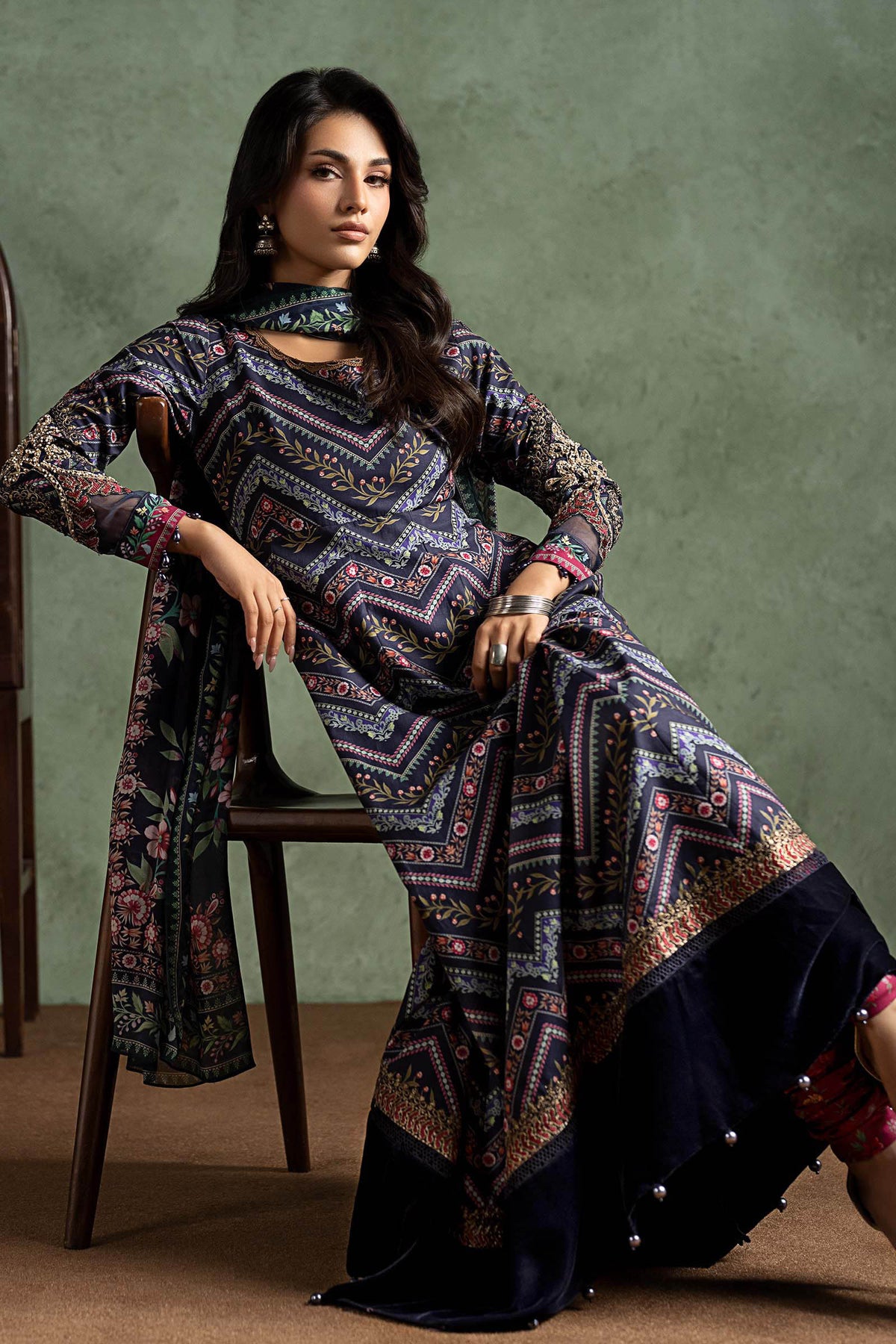 3 Piece Embroidered Cambric Suit