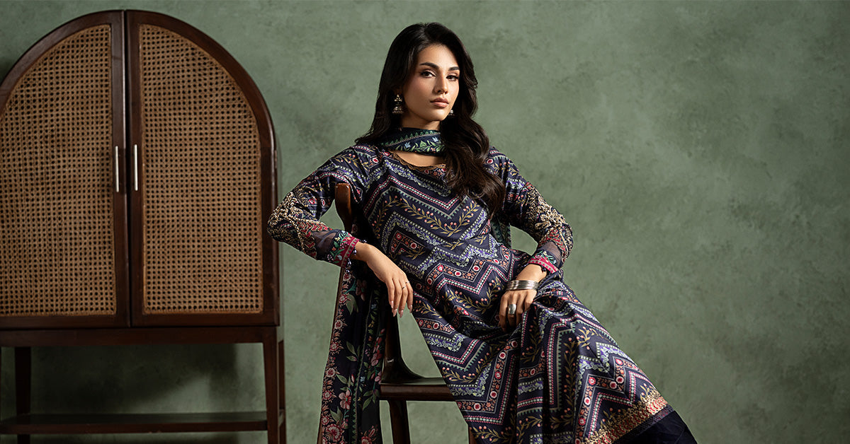 3 Piece Embroidered Cambric Suit