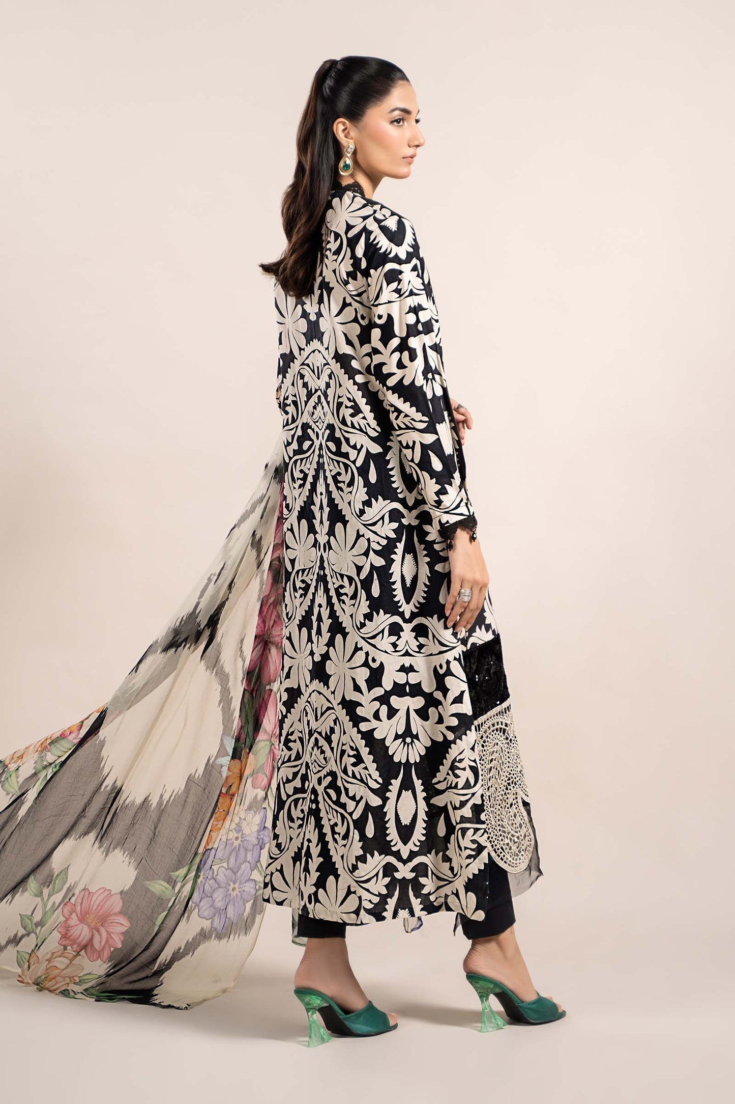 3 Piece Printed Cambric Suit | MPS-2307-B