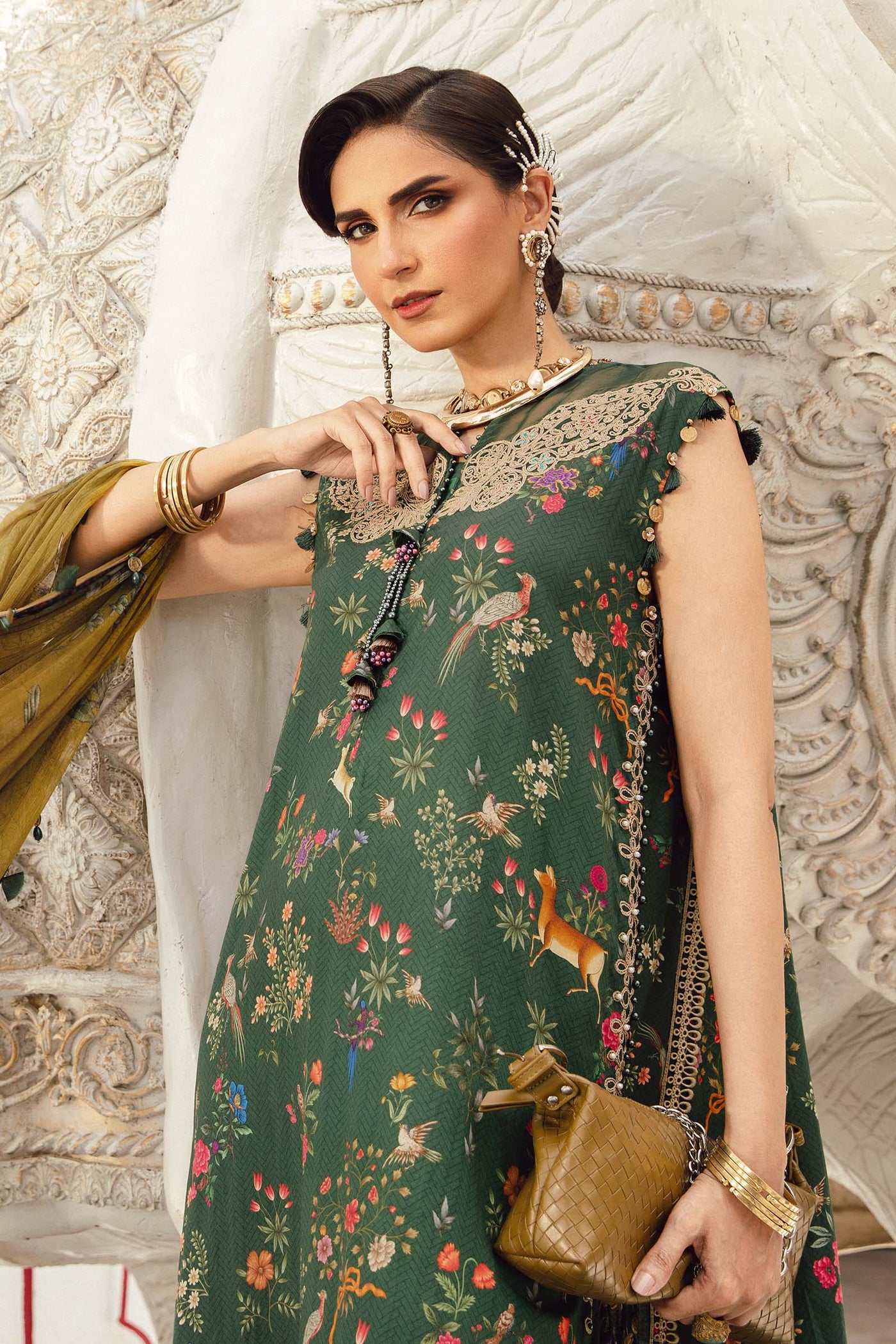 3 Piece Unstitched Embroidered Linen Suit | MPT-2707-B