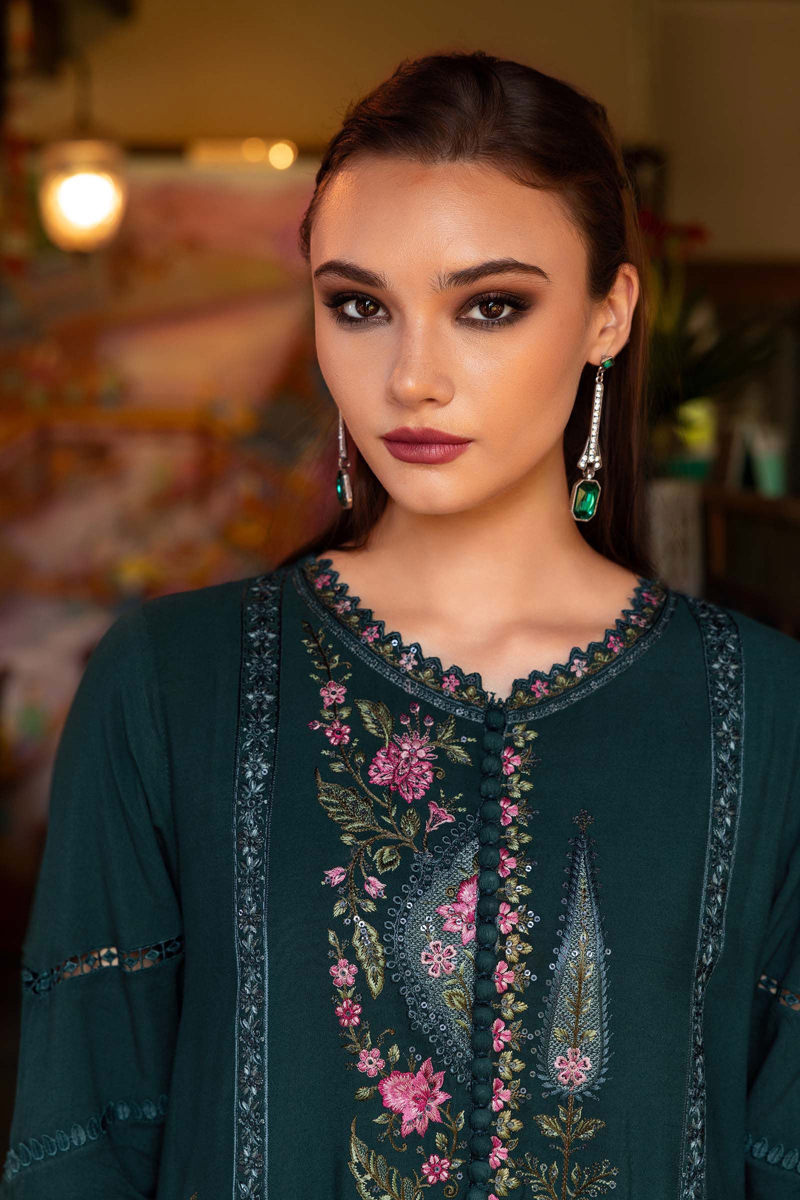 3 Piece Unstitched Embroidered Twill Linen Suit