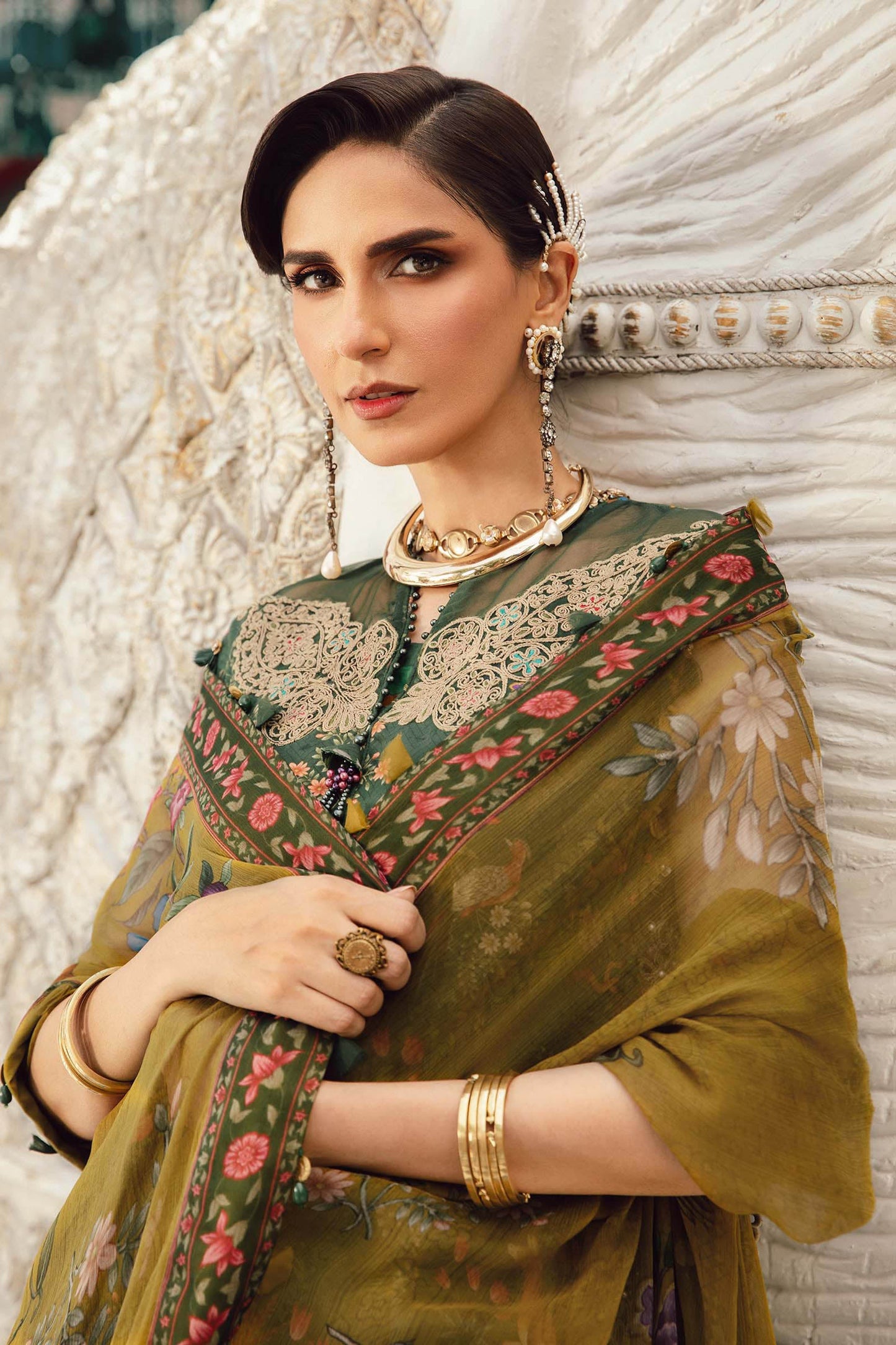 3 Piece Unstitched Embroidered Linen Suit | MPT-2707-B