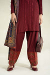 3 Piece Printed Linen Suit | MPS-2407-B
