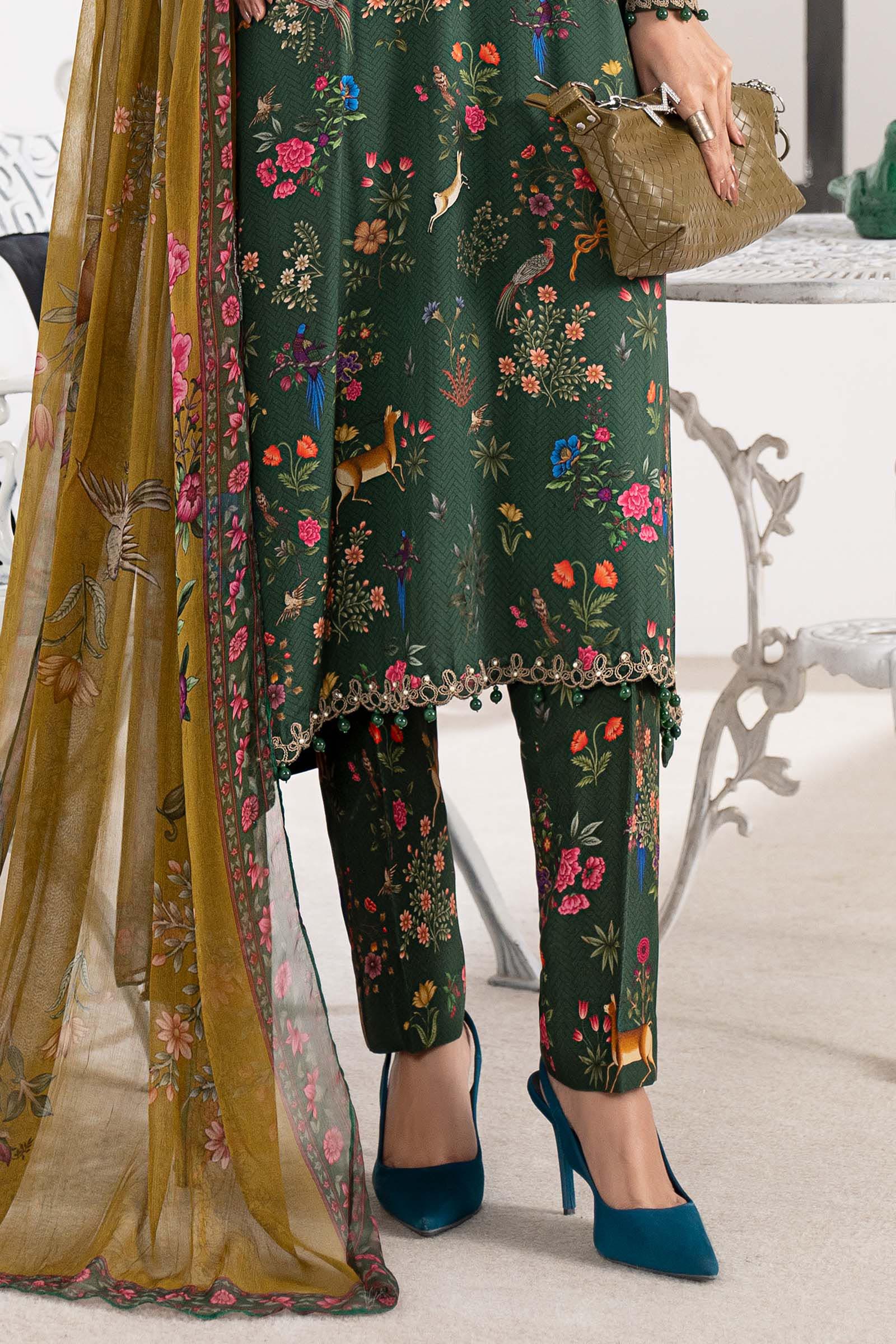 3 Piece Embroidered Linen Suit