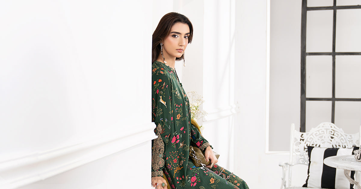 3 Piece Embroidered Linen Suit