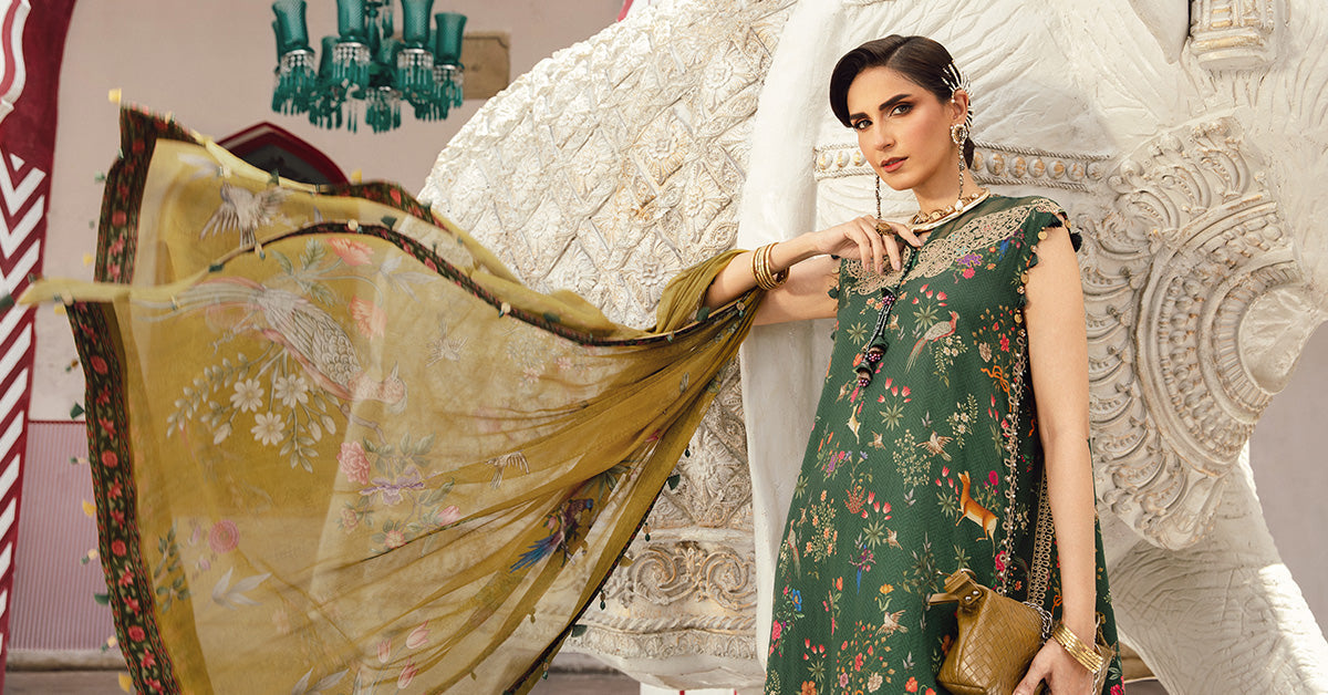 3 Piece Unstitched Embroidered Linen Suit | MPT-2707-B