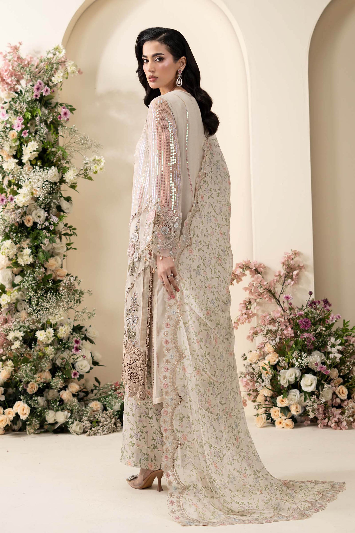 3 Piece Embroidered Chiffon Suit