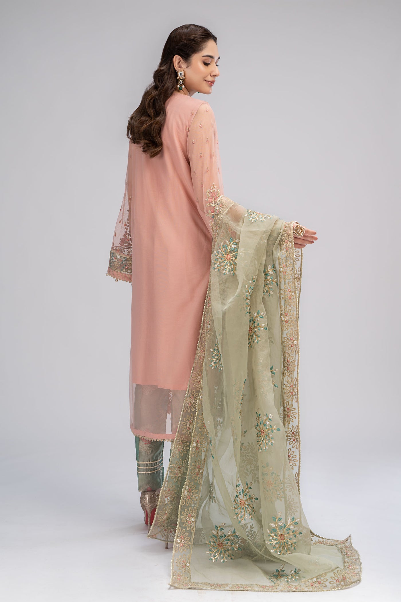 Suit Pink and Sea Green BDS-2607