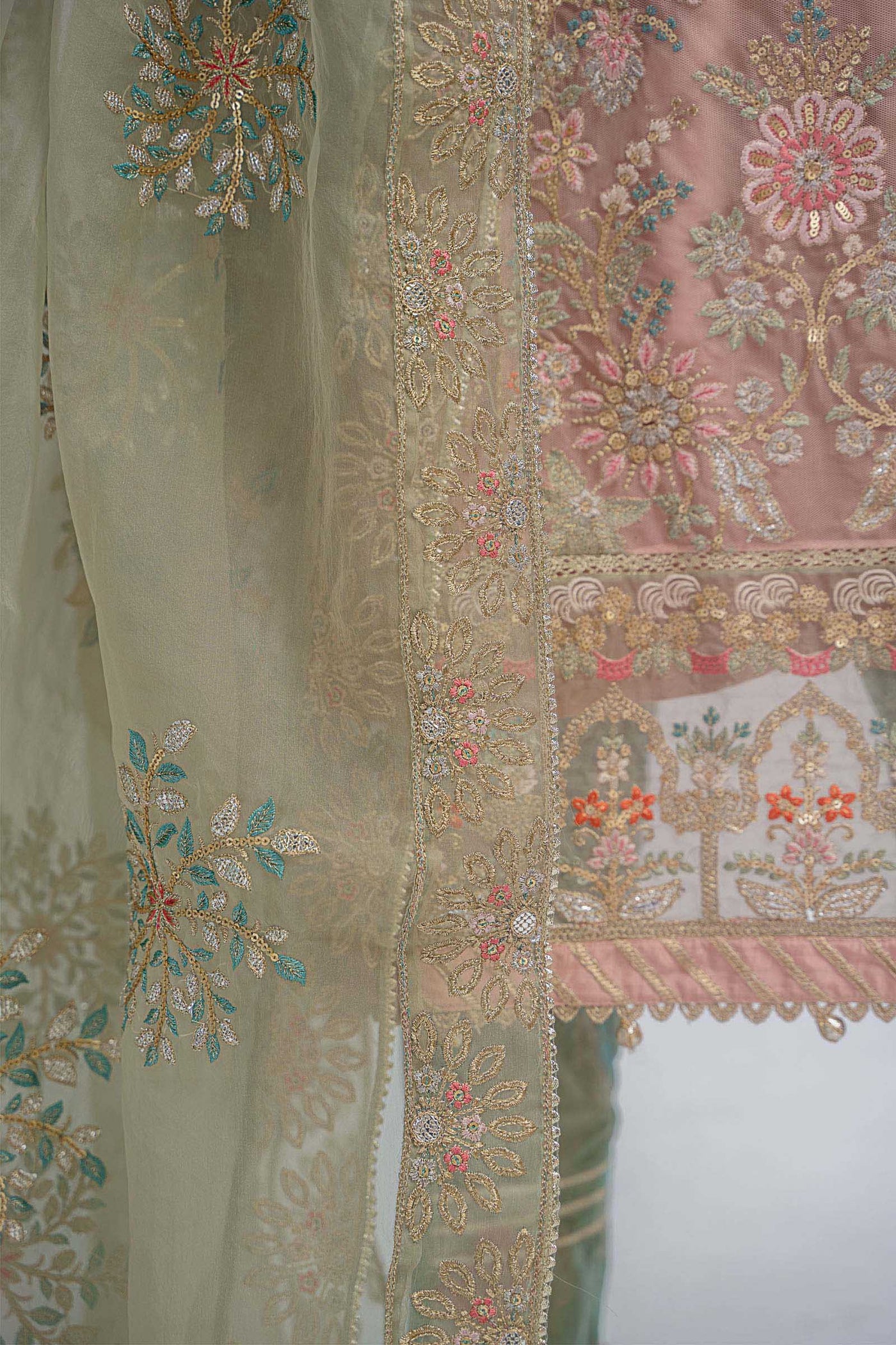 Suit Pink and Sea Green BDS-2607