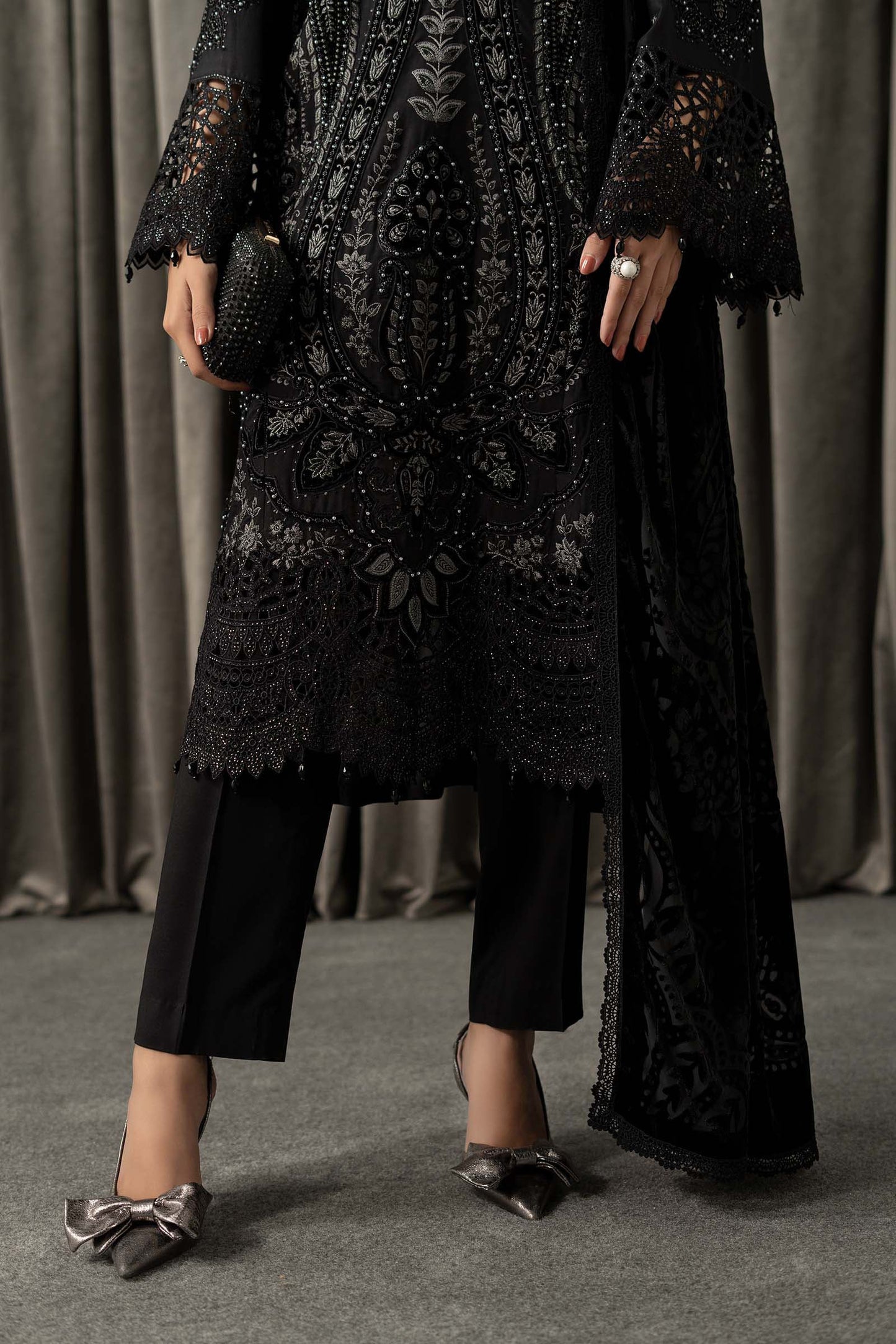 3 Piece Embroidered Linen Suit