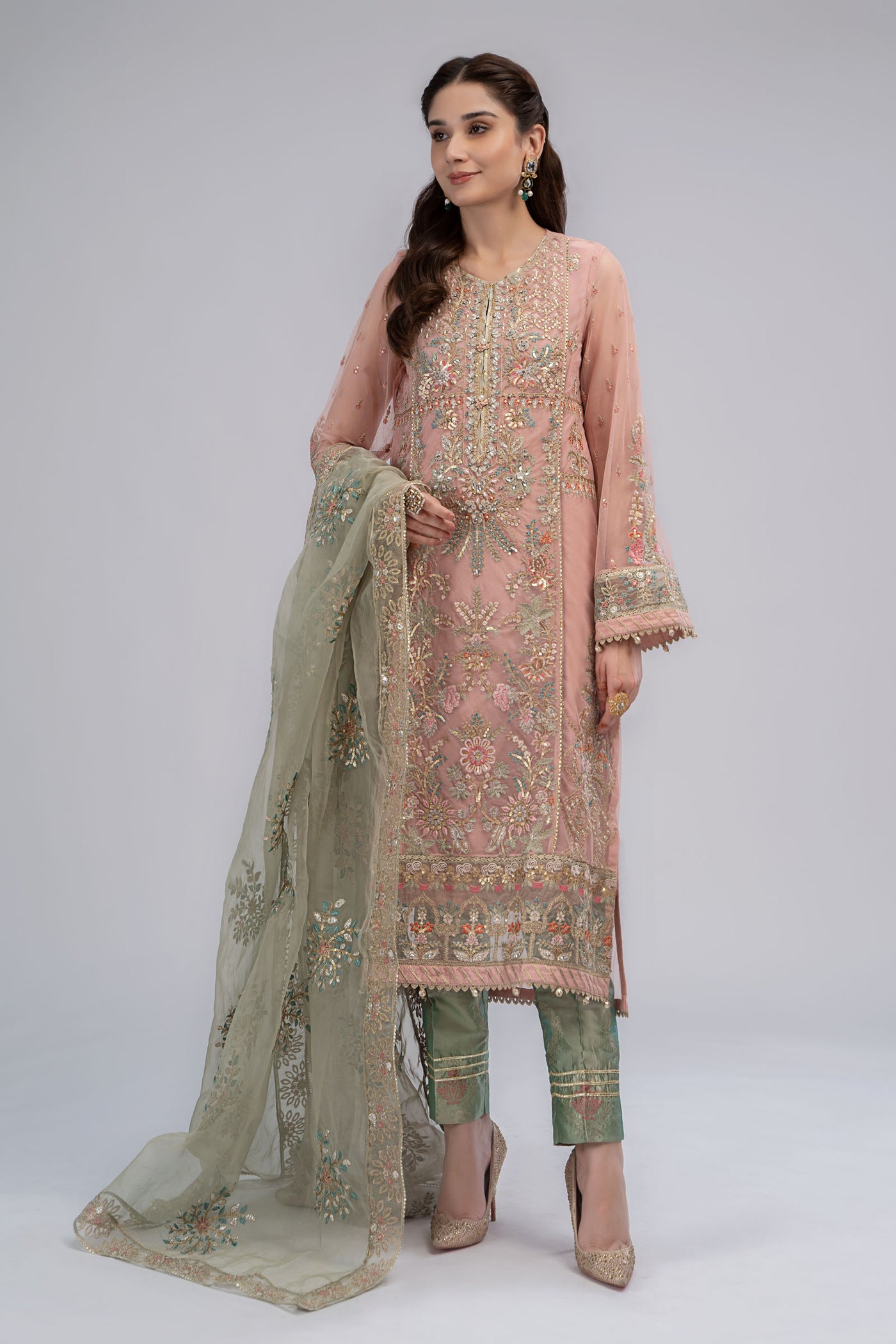 Suit Pink and Sea Green BDS-2607