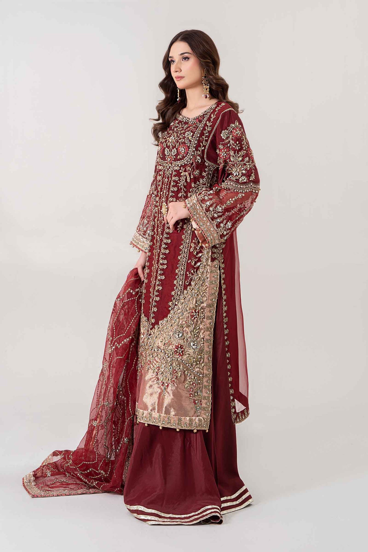 3 Piece Embroidered Organza Suit | BDS-2807