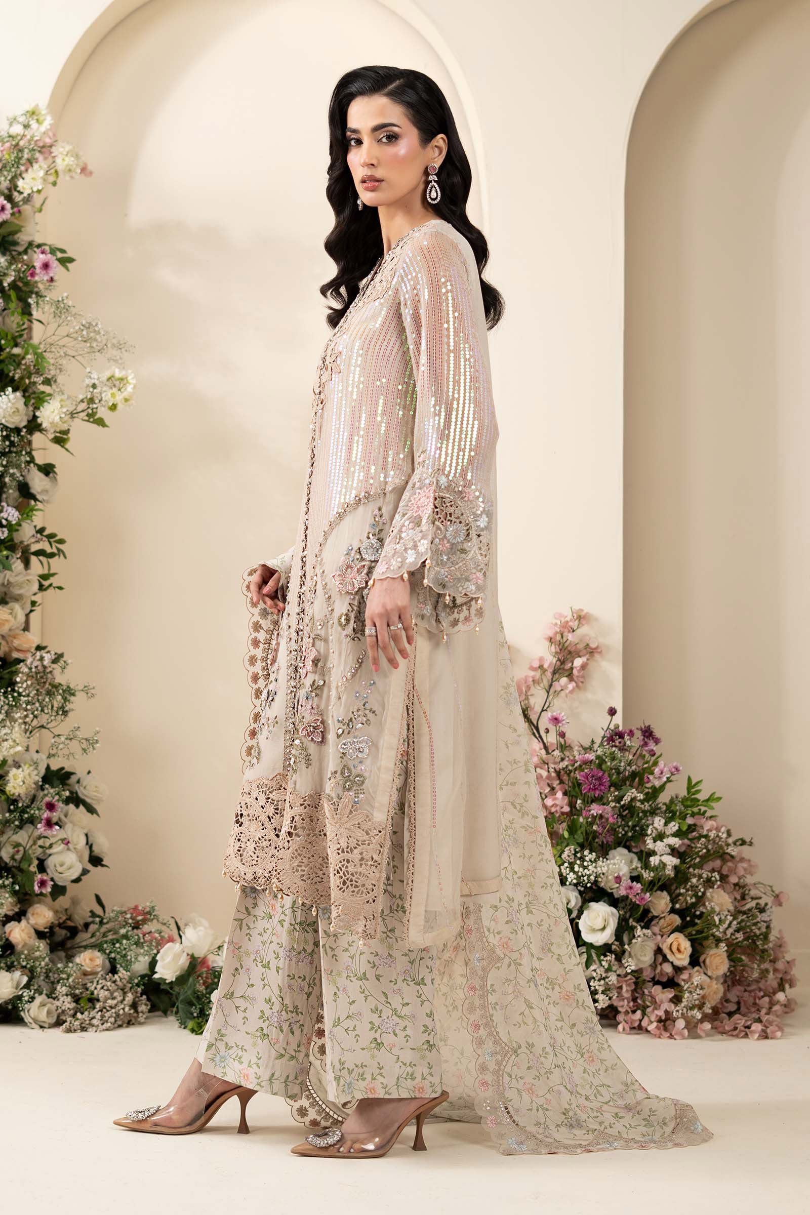 3 Piece Embroidered Chiffon Suit