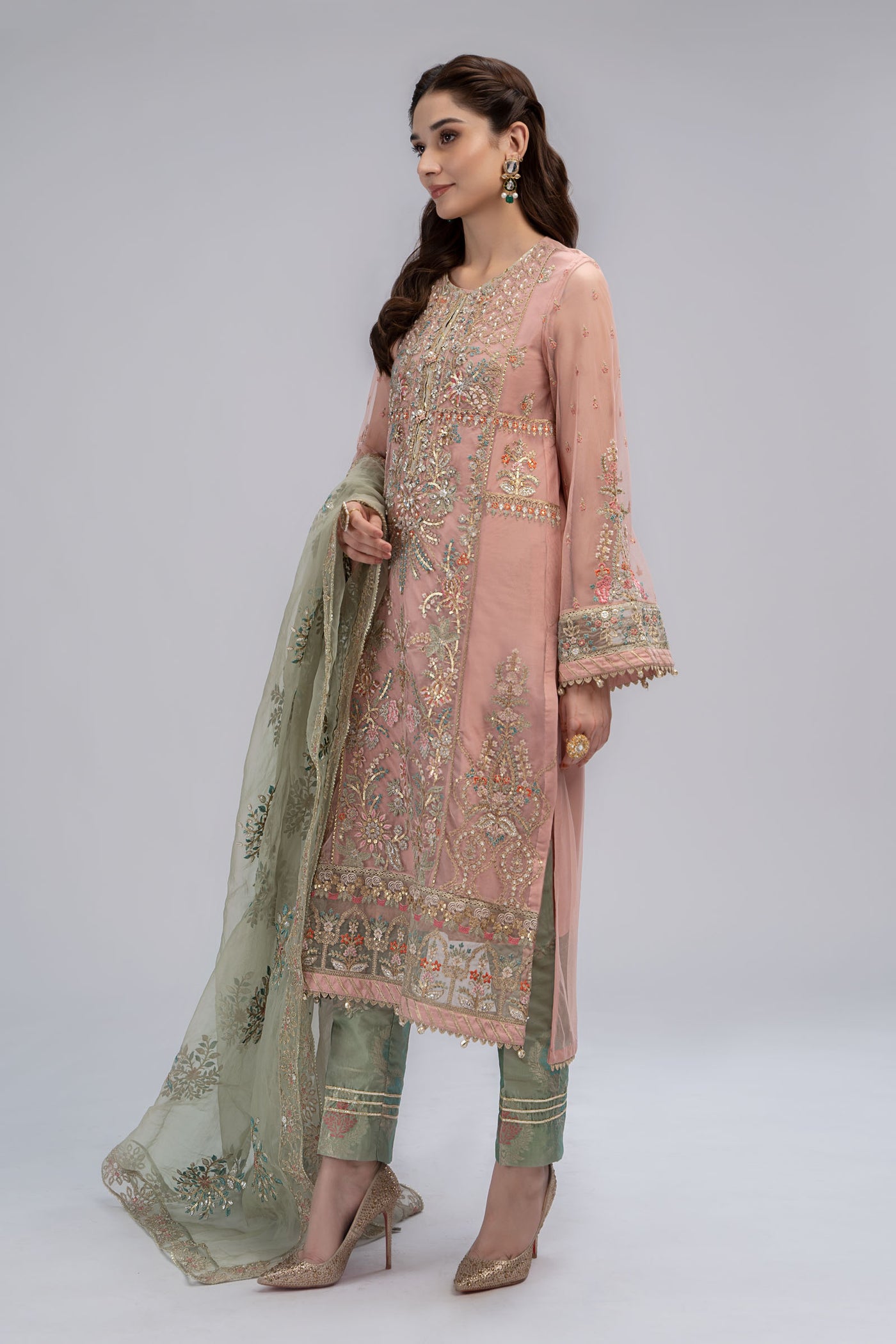 Suit Pink and Sea Green BDS-2607