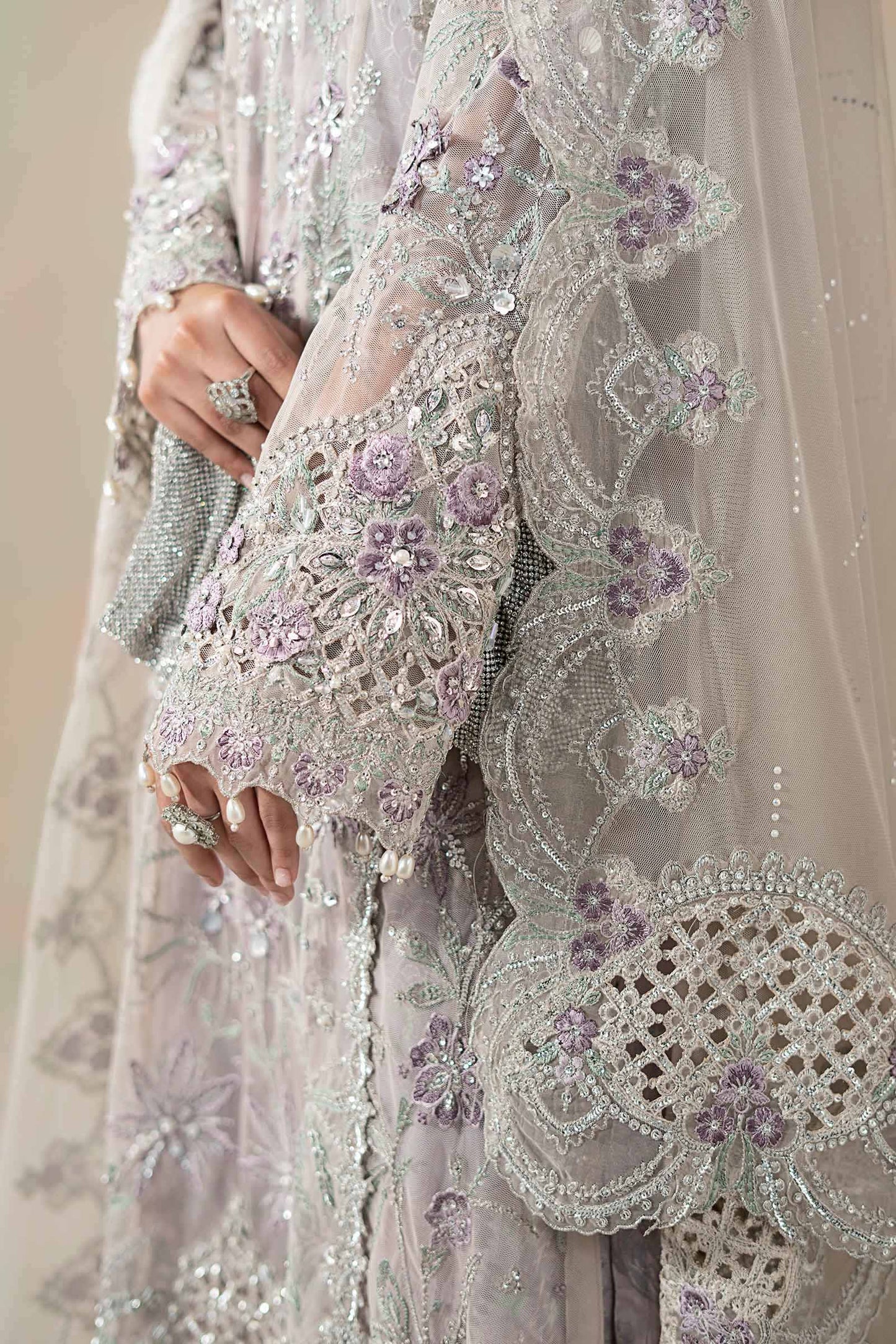 3 Piece Embroidered Net Suit