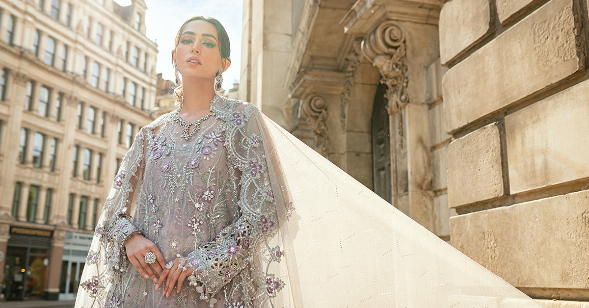 3 Piece Unstitched Embroidered Net Suit