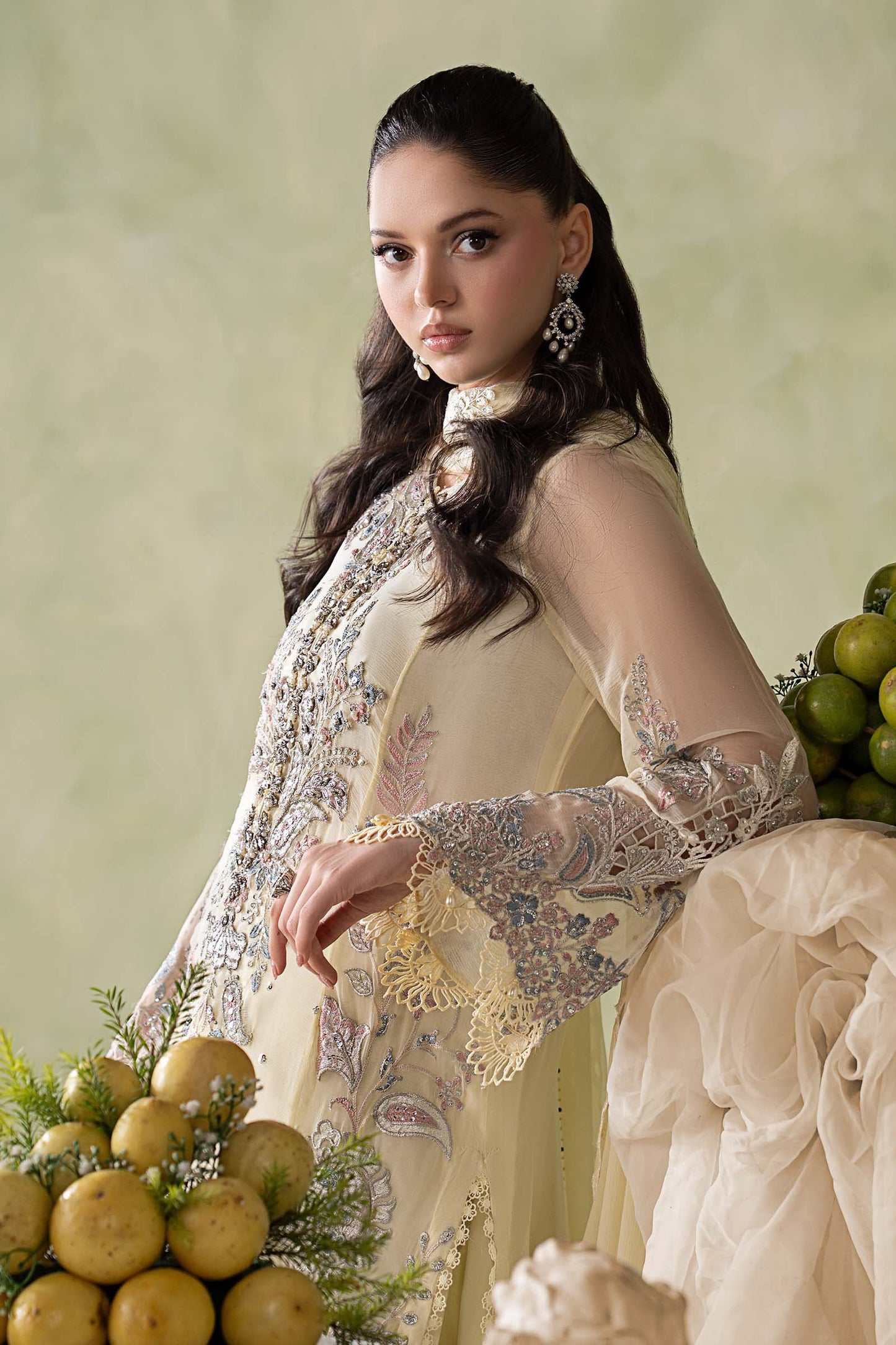 3 Piece Embroidered Chiffon Suit