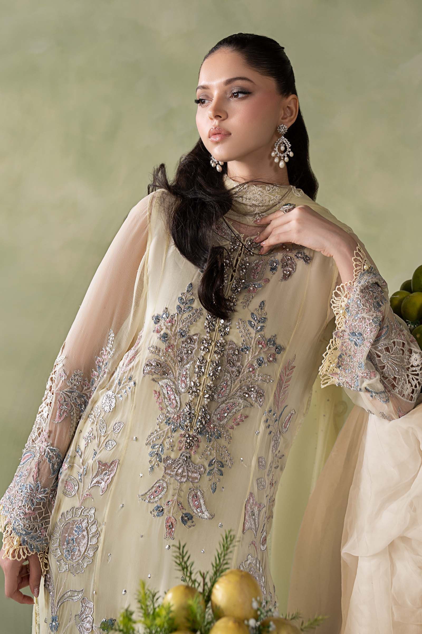 3 Piece Embroidered Chiffon Suit