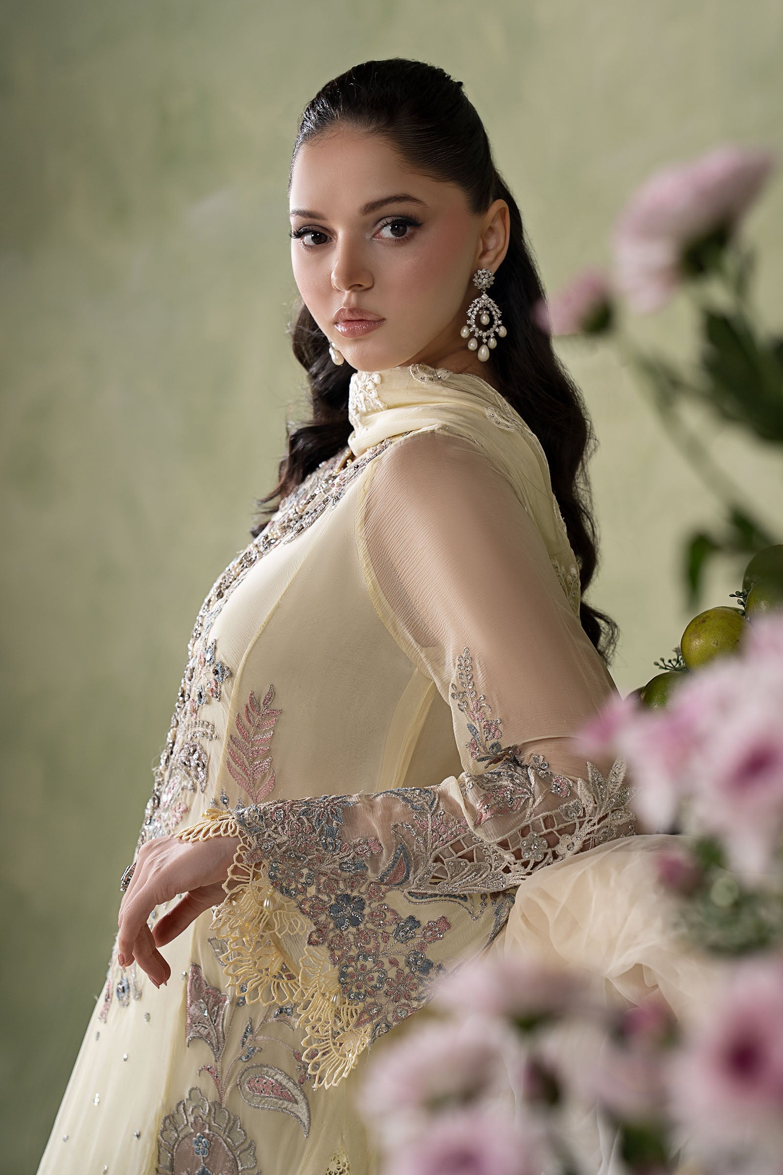 3 Piece Embroidered Chiffon Suit